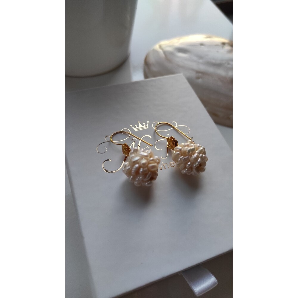 Monna Rosa Gerçek İncili Gümüş Küpe.