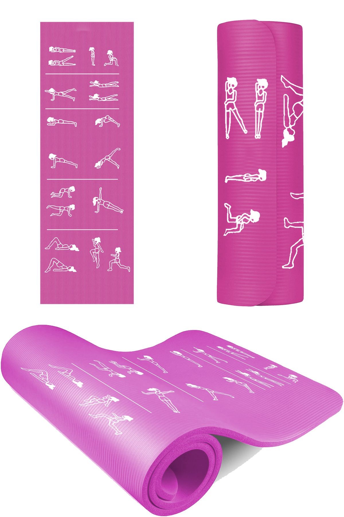 Egzersiz Hareketli Pilates Minderi 180x60 cm, 10 mm Kalınlık, Kolayca Sökülebilir Baskı