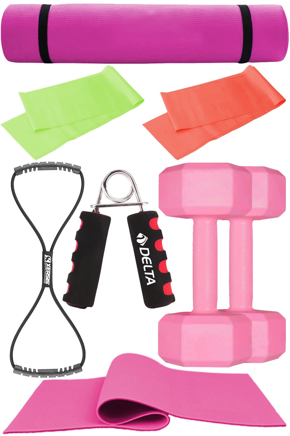 Evde Pilates Keyfi İçin Tam Set! 6mm Pilates Mindere, Dambıla, Lastiğe ve Daha Fazlasına Sahip