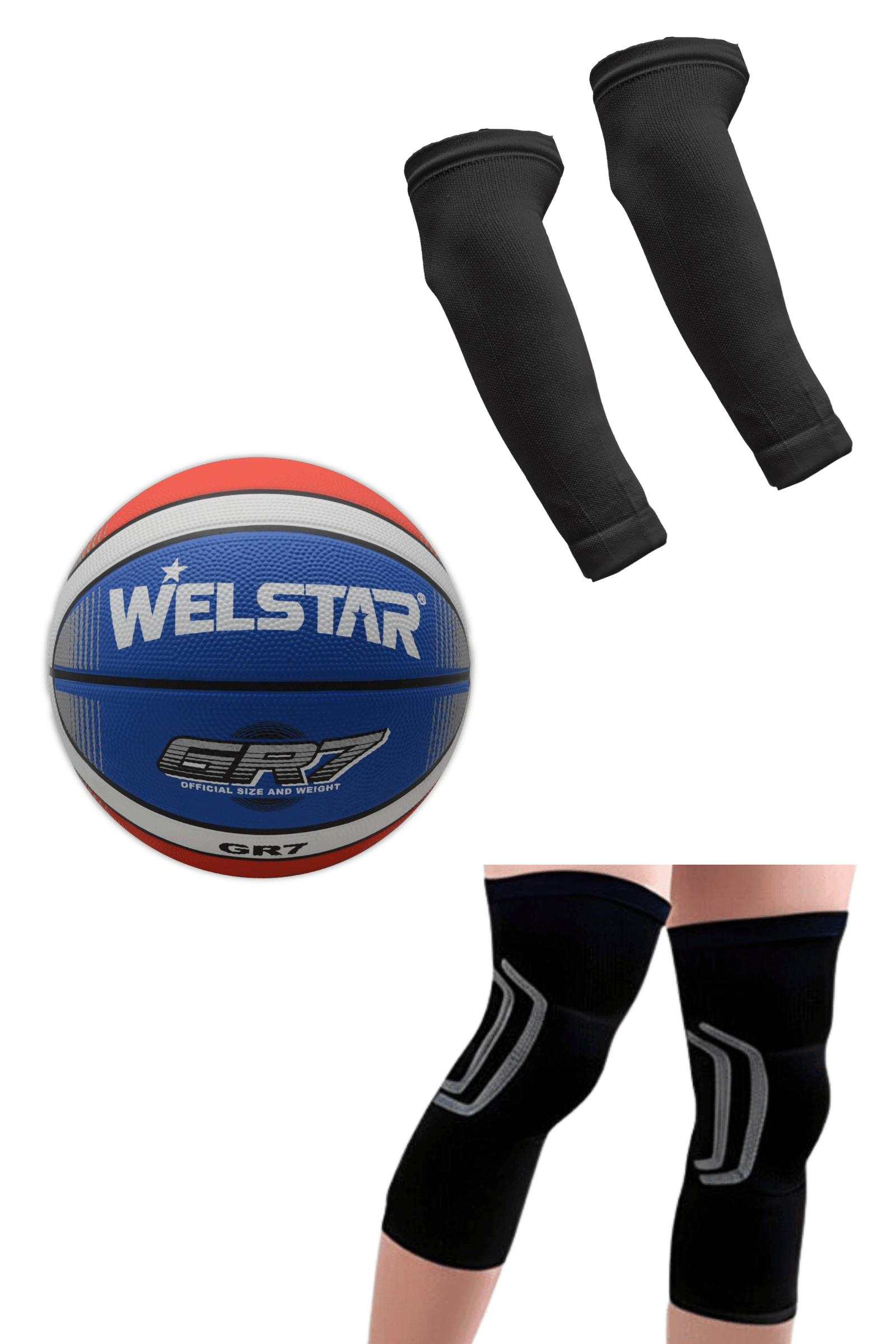 Basketbol Spor Seti - Basketbol Topu, Dizlik, Kolluk Ile Tam Takım 