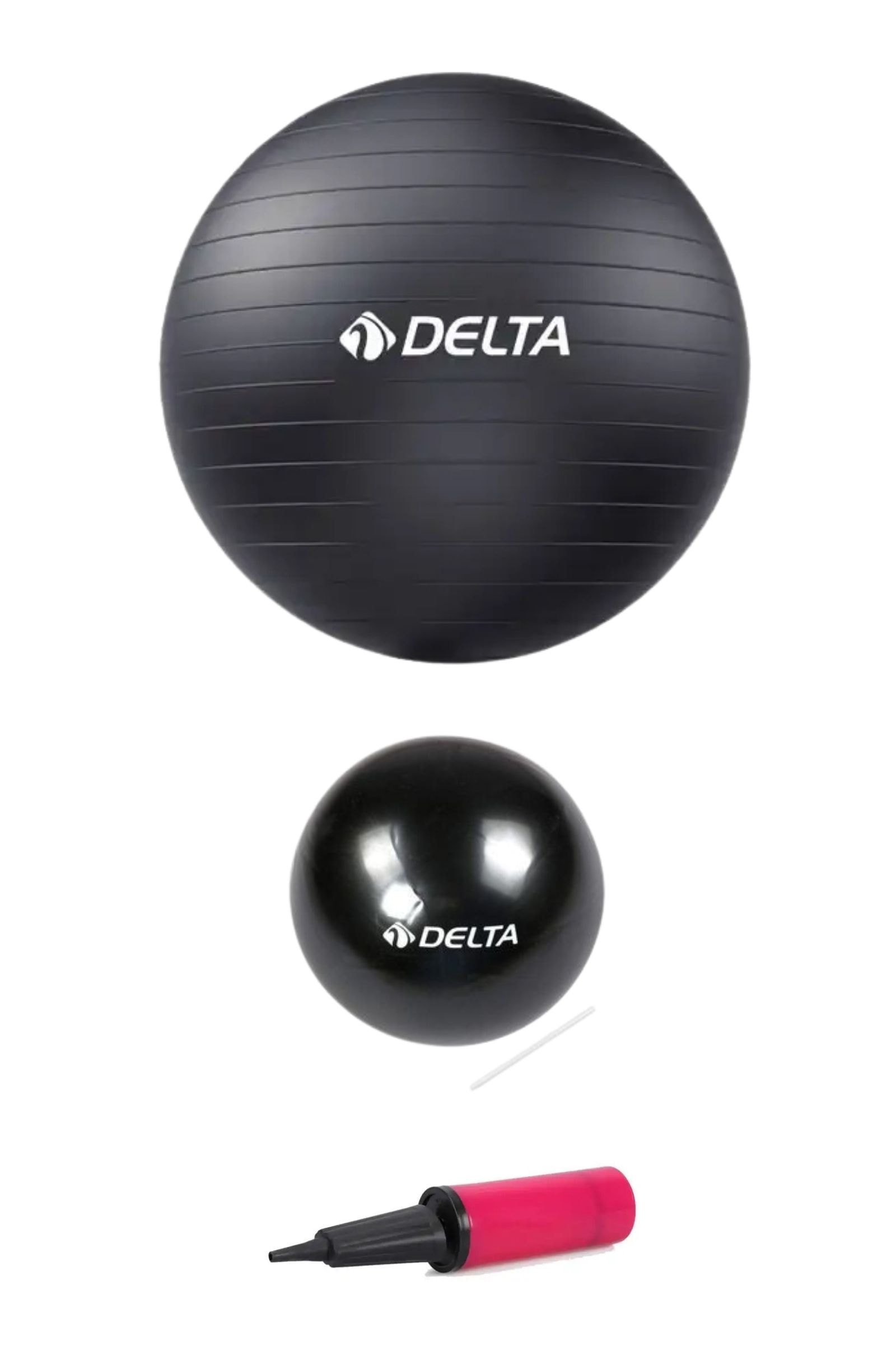 55 cm ve 20 cm Pilates Topu Seti + Çift Yönlü Pompa - Yoga, Pilates, Denge Egzersizi