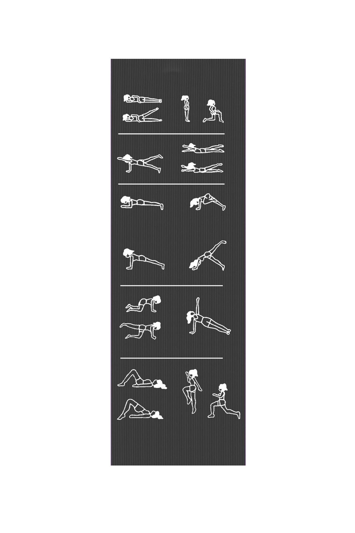 Egzersiz Hareketli Pilates Minderi 180x60 cm, 10 mm Kalınlık, Kolayca Sökülebilir Baskı