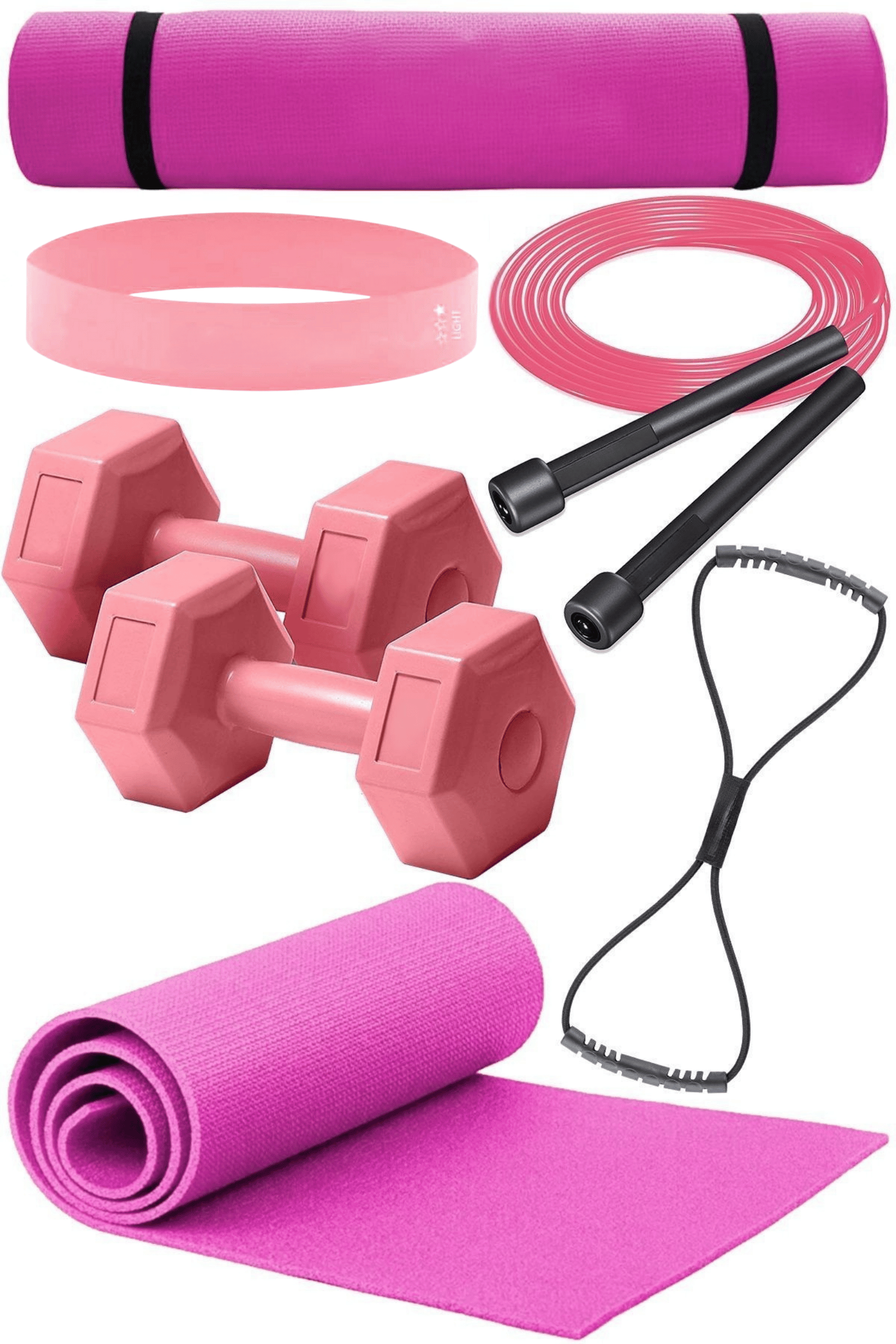 Evde Pilates Deneyimini Yükseltin: Tüm İhtiyaçlarınızı Karşılayan Pilates Seti! - Pembe