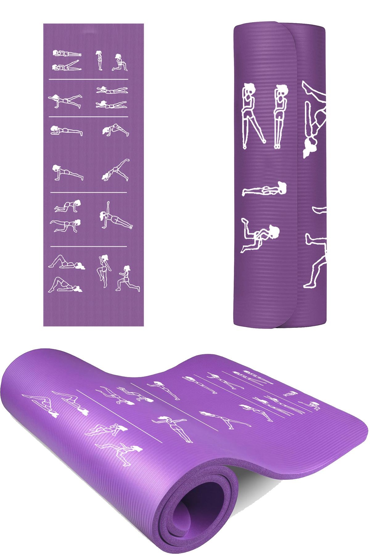 Egzersiz Hareketli Pilates Minderi 180x60 cm, 10 mm Kalınlık, Kolayca Sökülebilir Baskı