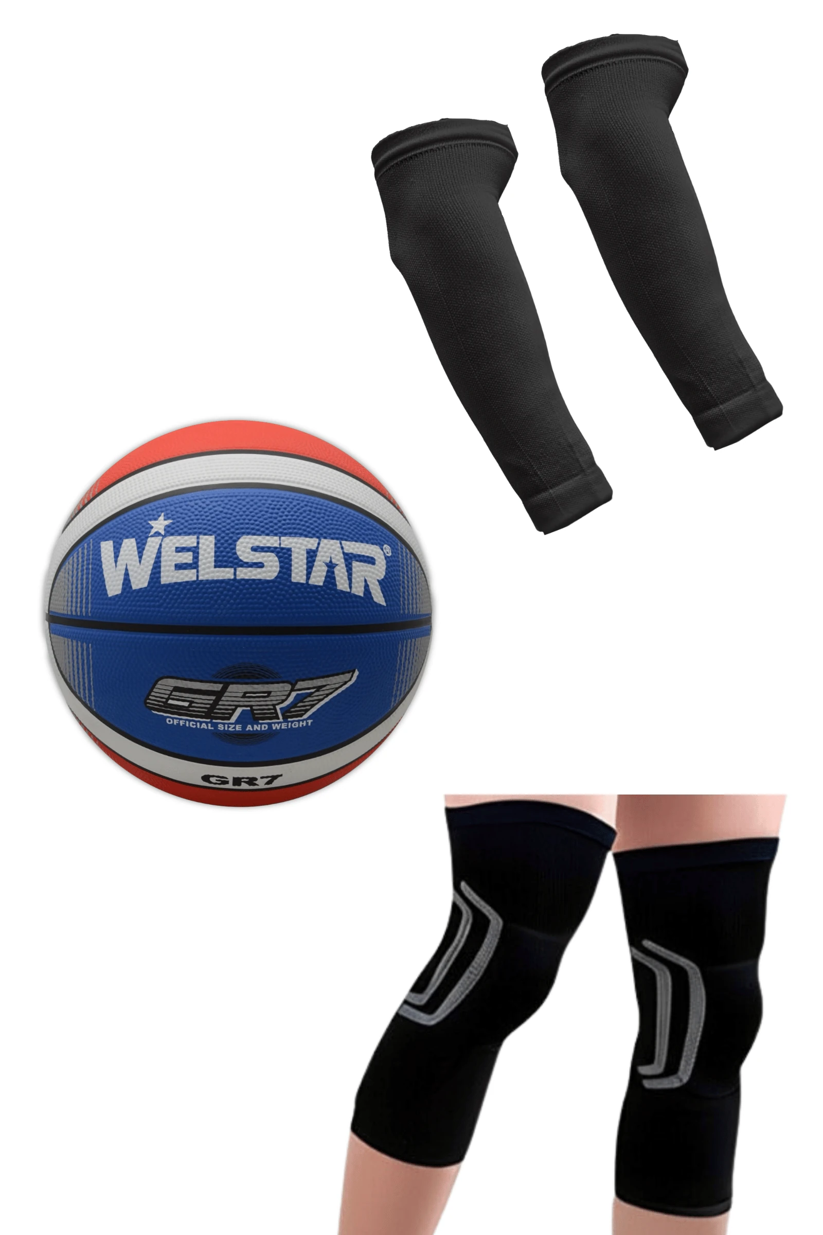 Basketbol Spor Seti - Basketbol Topu, Dizlik, Kolluk Ile Tam Takım