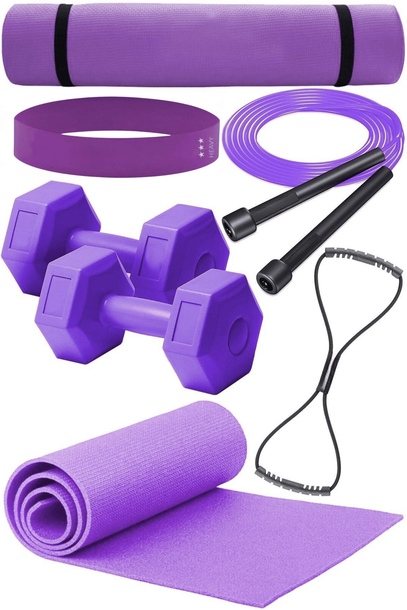 Evde Pilates Deneyimini Yükseltin: Tüm İhtiyaçlarınızı Karşılayan Pilates Seti! - Mor