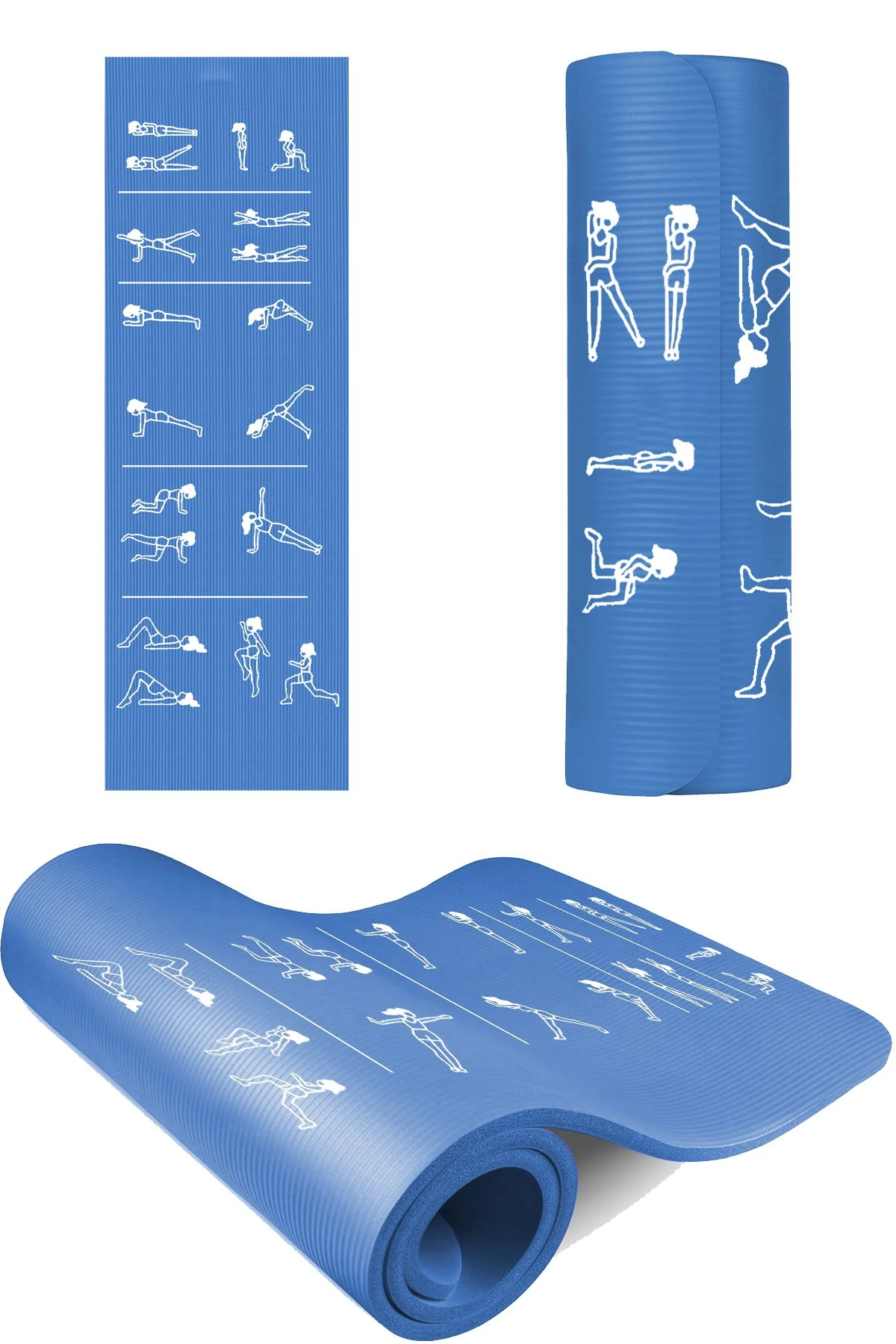 Egzersiz Hareketli Pilates Minderi 180x60 cm, 10 mm Kalınlık, Kolayca Sökülebilir Baskı