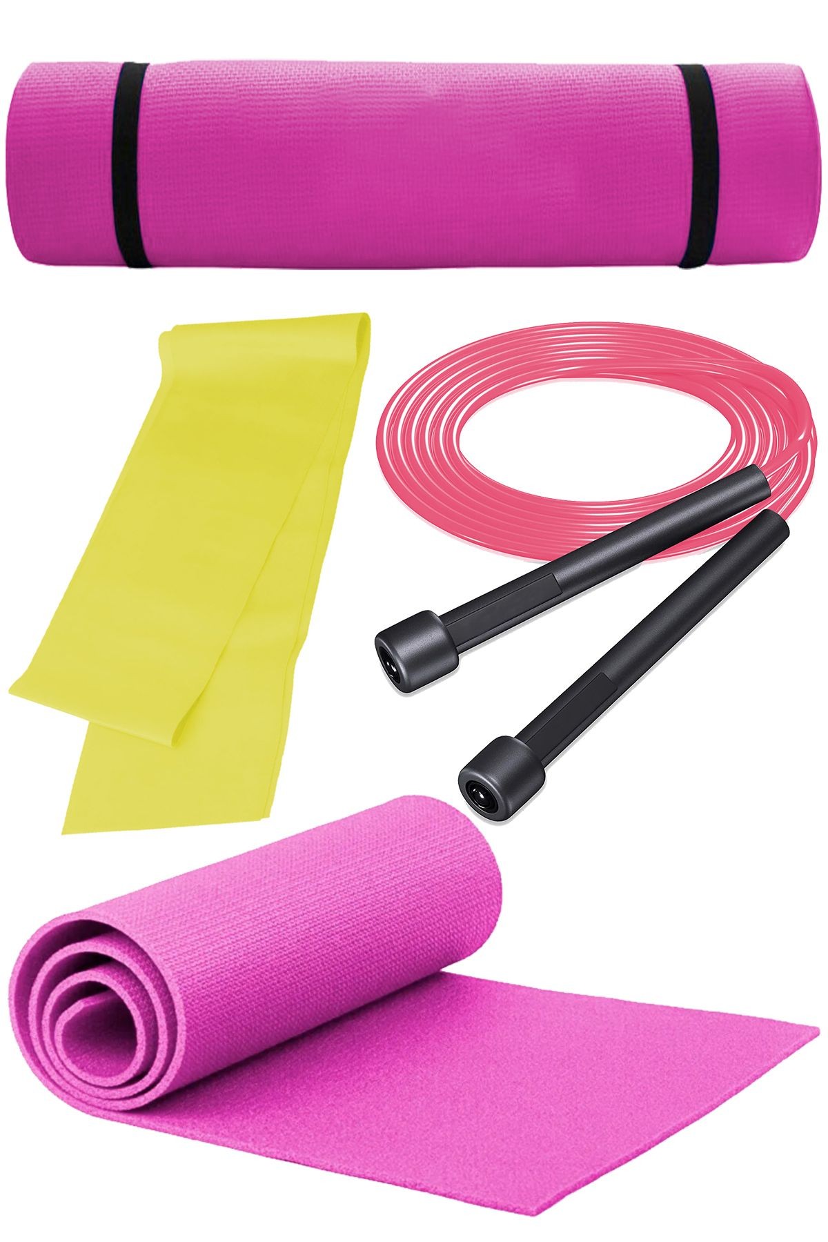 Fırsat Pilates Seti 6MM Pilates Minderi Atlama İpi Lateks 120 CM Pilates Bandı
