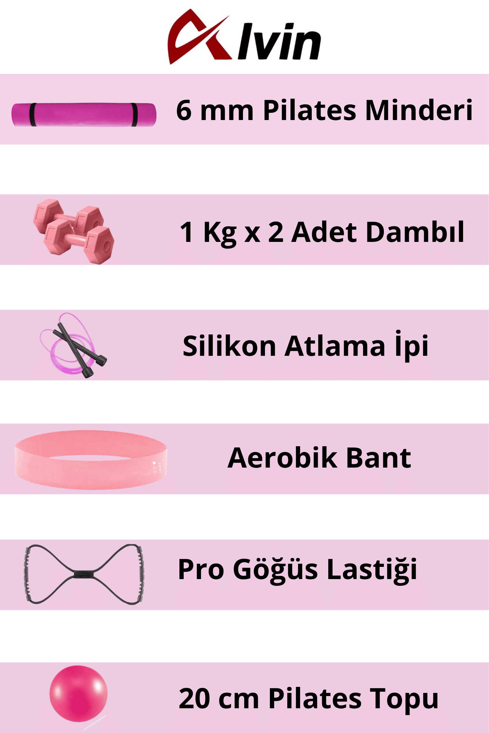 Tüm Vücut Fitnessı İçin İdeal Pilates Seti - Mindere, Dambıla ve Daha Fazlasına Sahip!