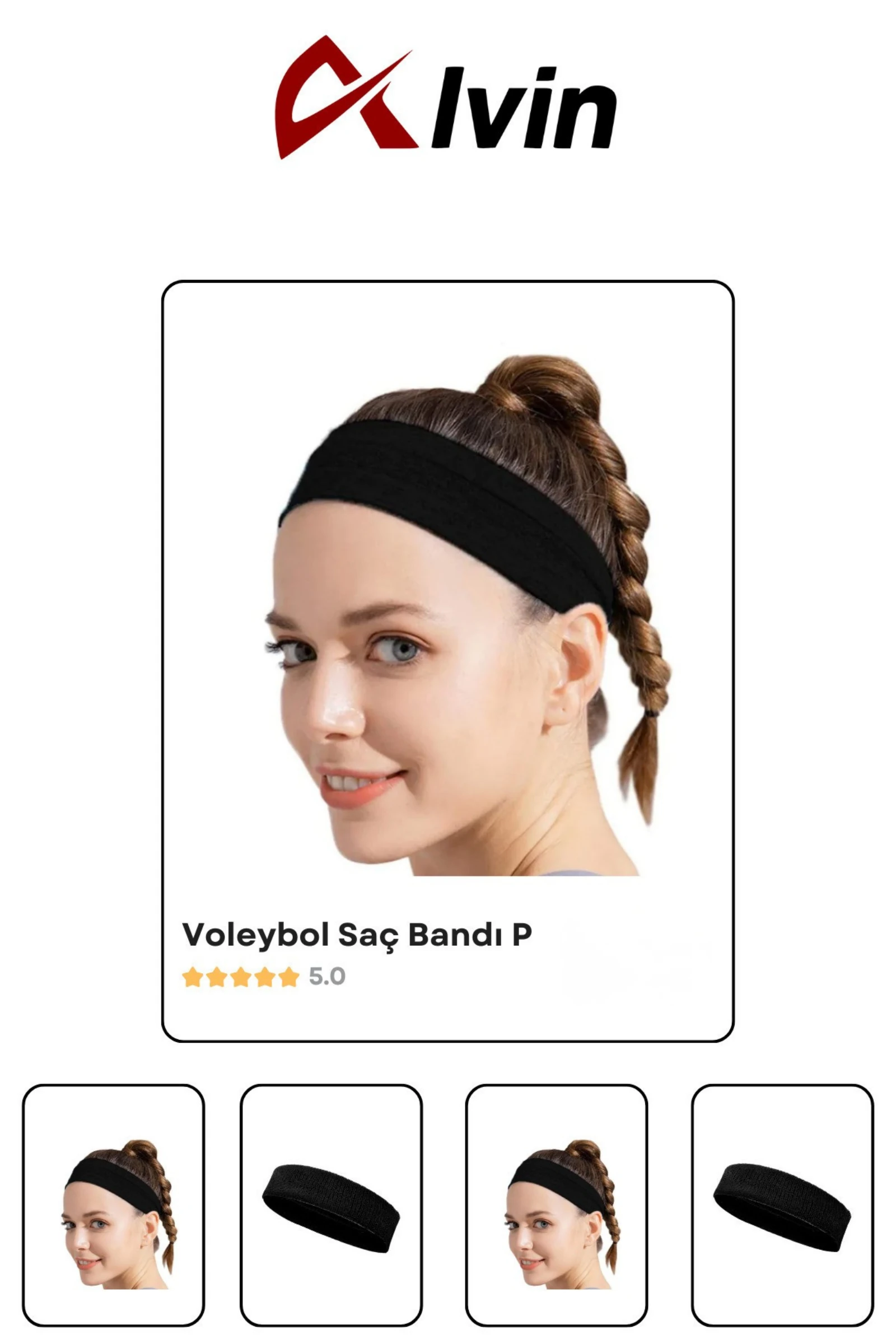 Unisex Spor Saç Bandı – Koşu, Fitness, Voleybol ve Basketbol İçin Ter Tutmaz Bant - Siyah