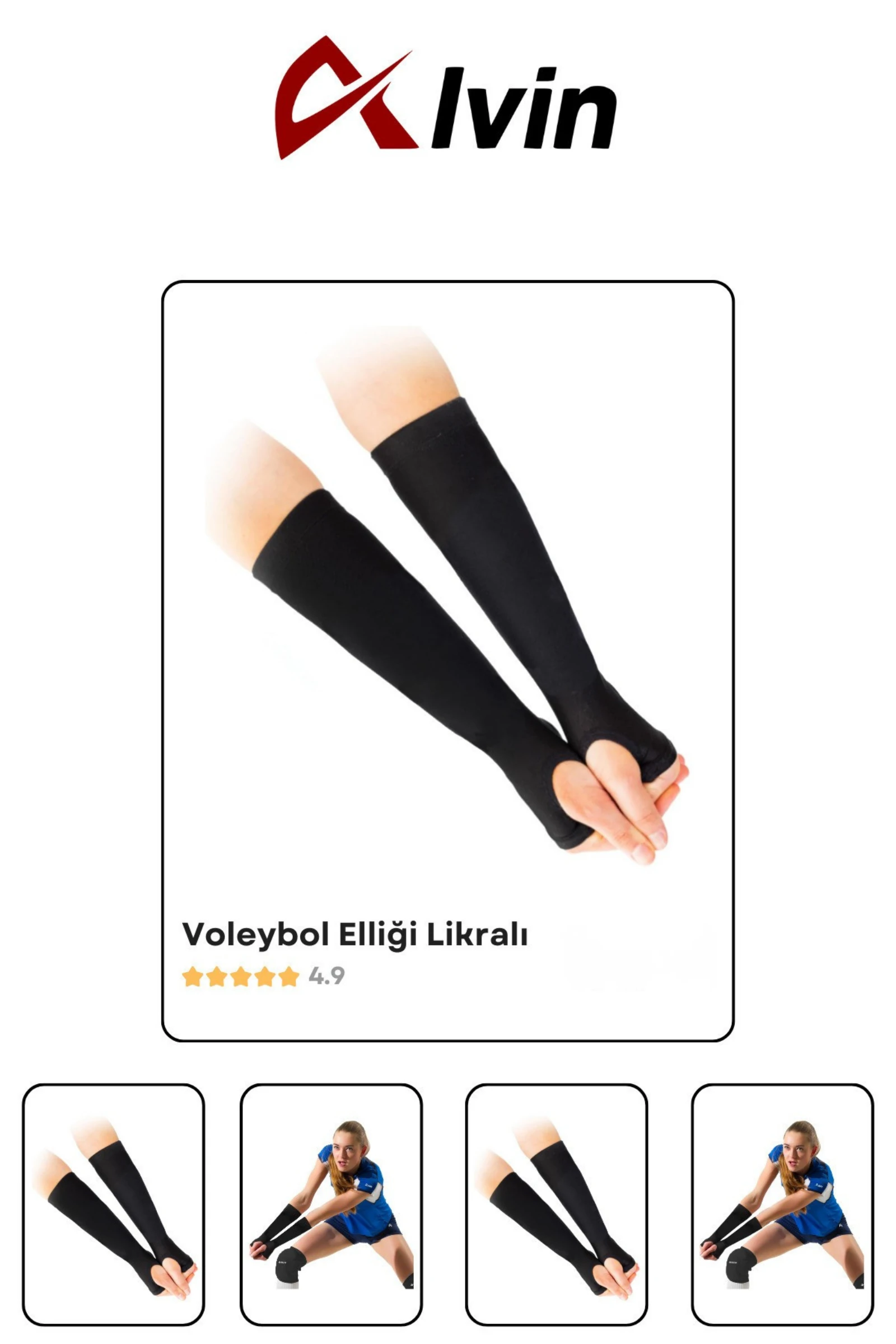 Voleybol & Fitness Likralı Parmaklı Kolluk – Çiftli Set