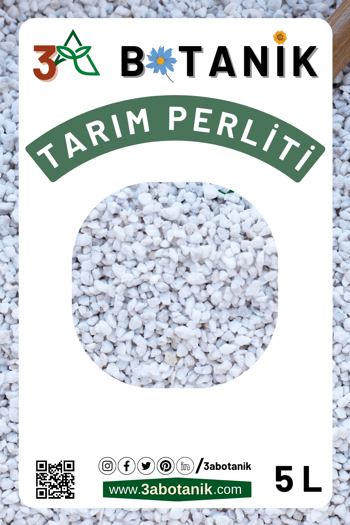 Doğal Tarım Perliti, Zirai Perlit, 5 L