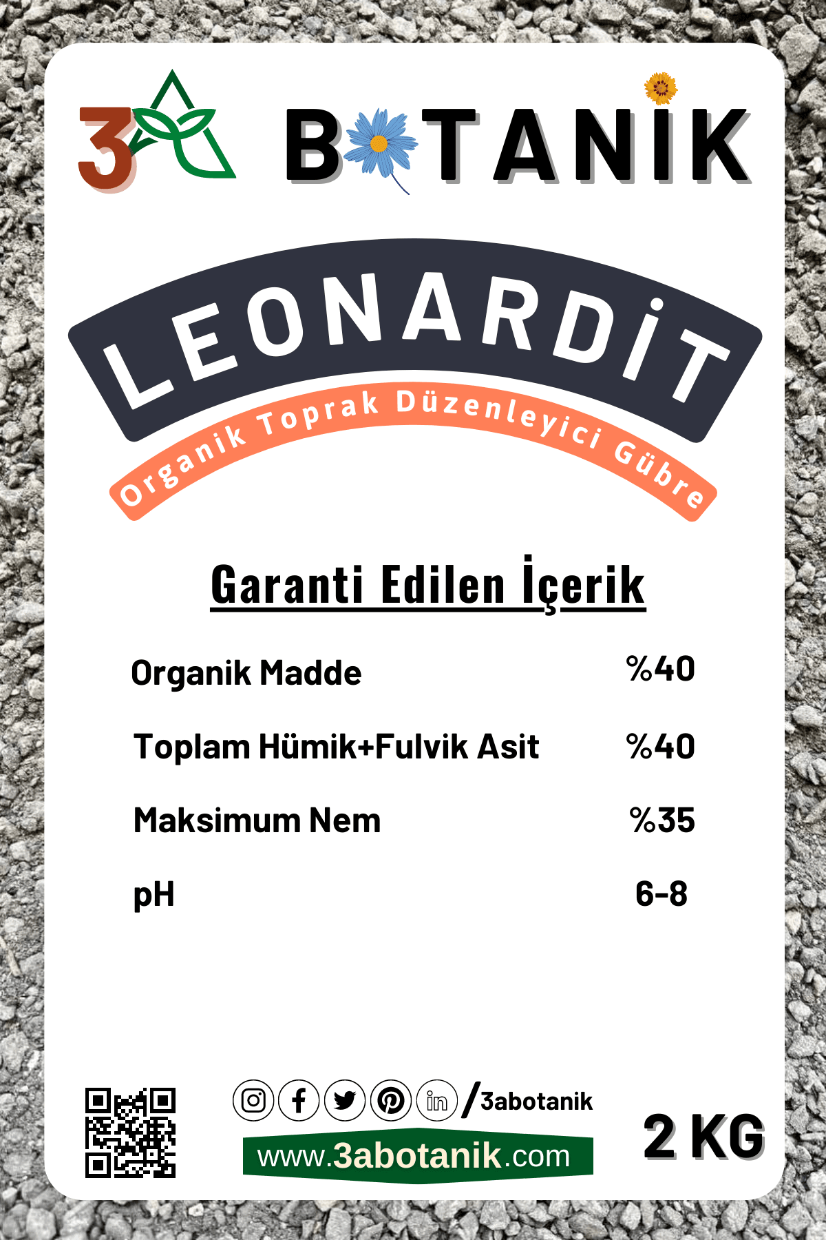 Leonardit, Doğal Toprak Düzenleyici Gübre, %40 Hümik+Fulvik Asit, %40 Organik Madde