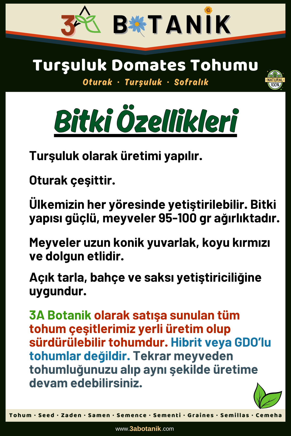 Turşuluk Domates Tohumu