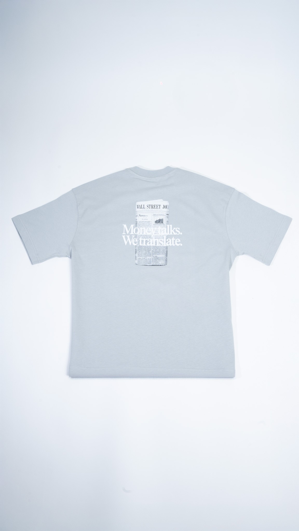 MONEY TALKS Baskılı Gri Oversize T-Shirt