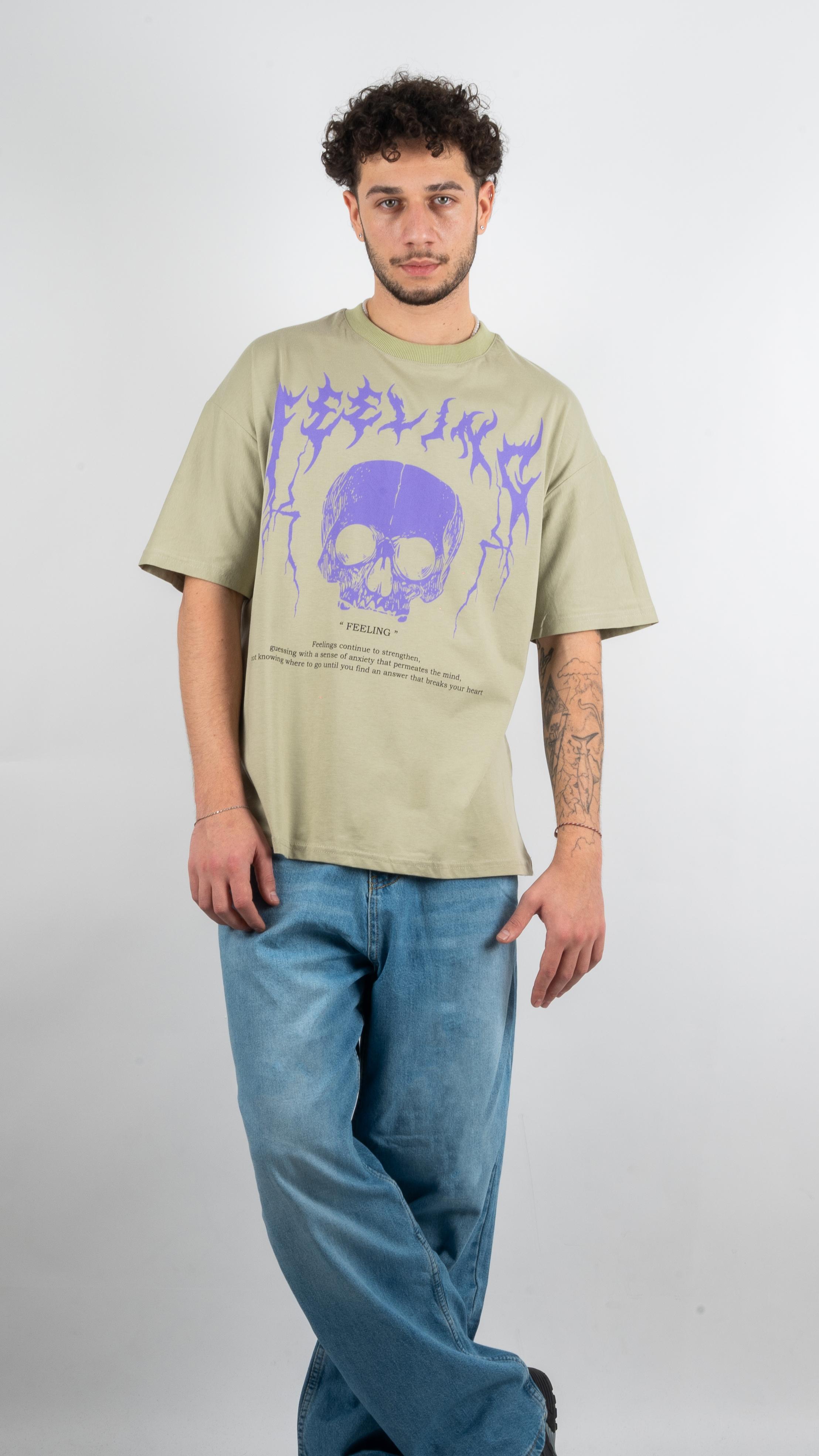 FEELINGS Baskılı Oversize T-Shirt 