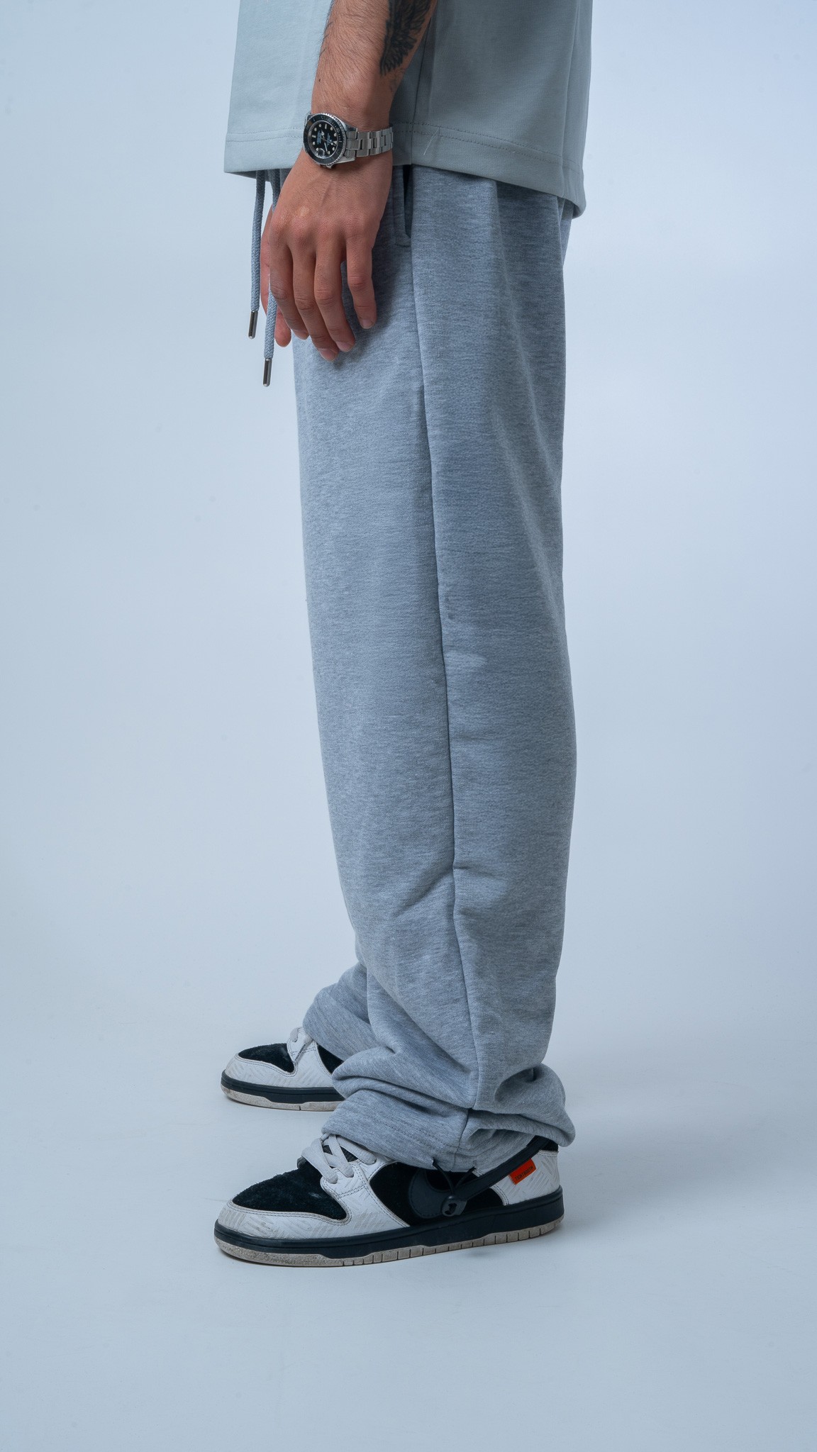 Yazlık Basic Gri Ayarlanabilir Paça Oversize Eşofman Altı