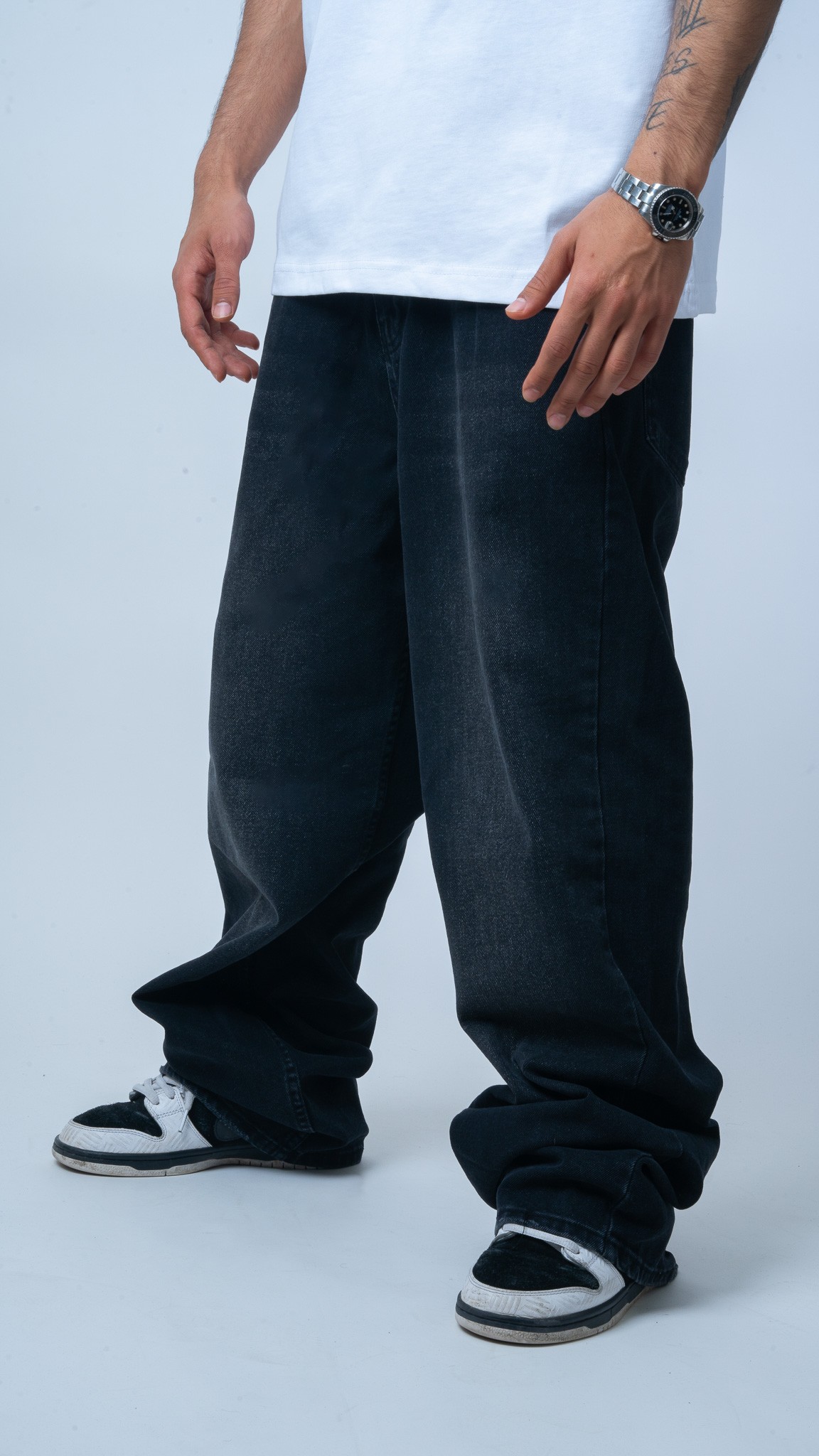 Basic Siyah Baggy Jean
