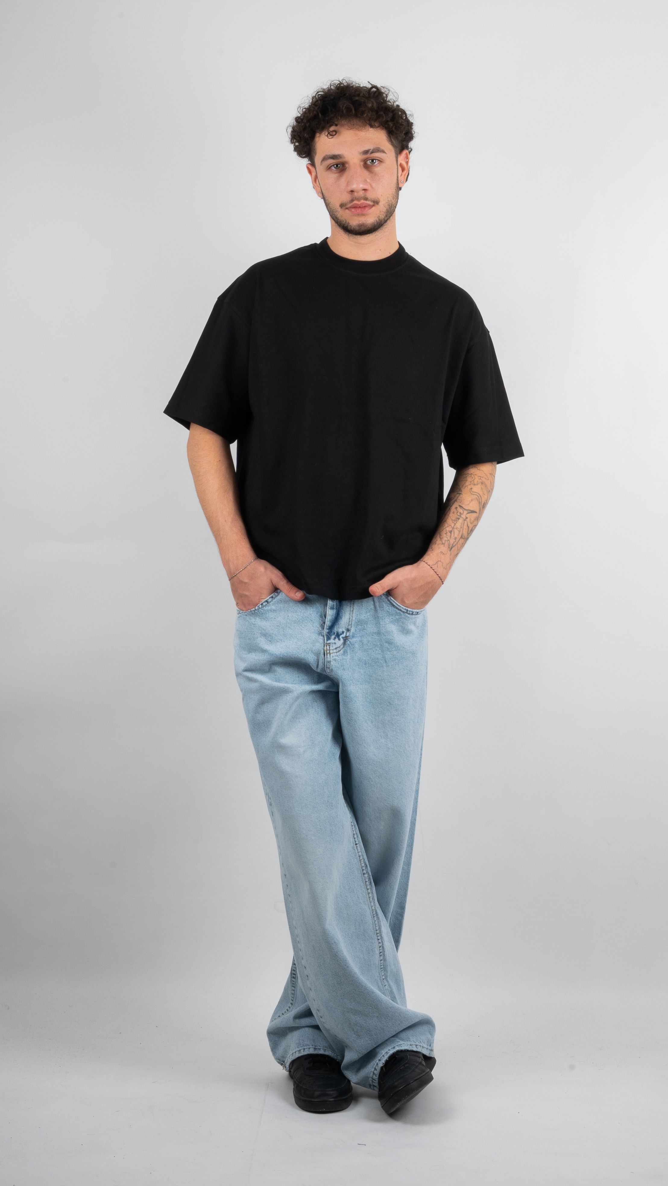 Basic Siyah Oversize T-Shirt 