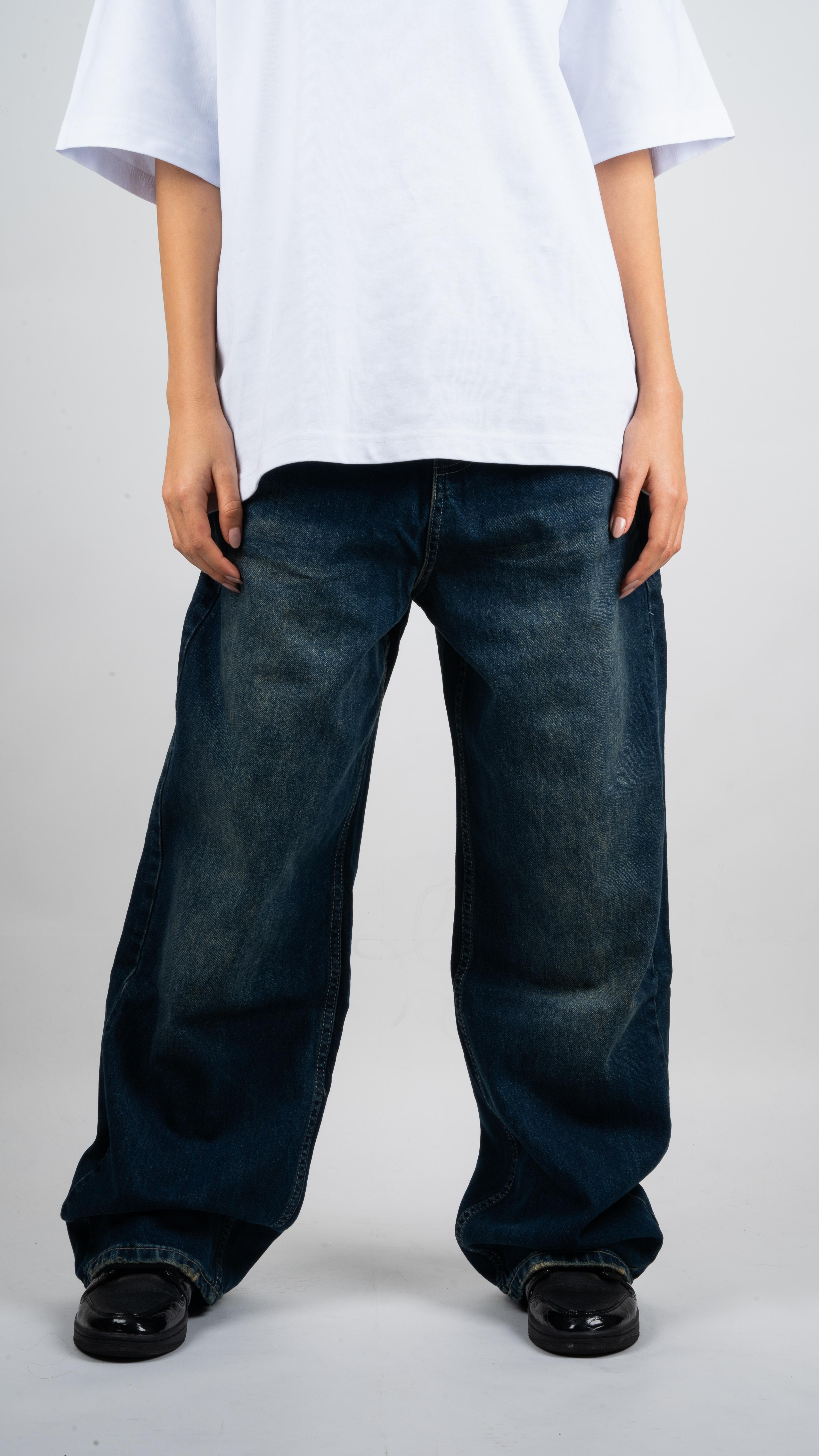 Basic Koyu Mavi Baggy Jean 