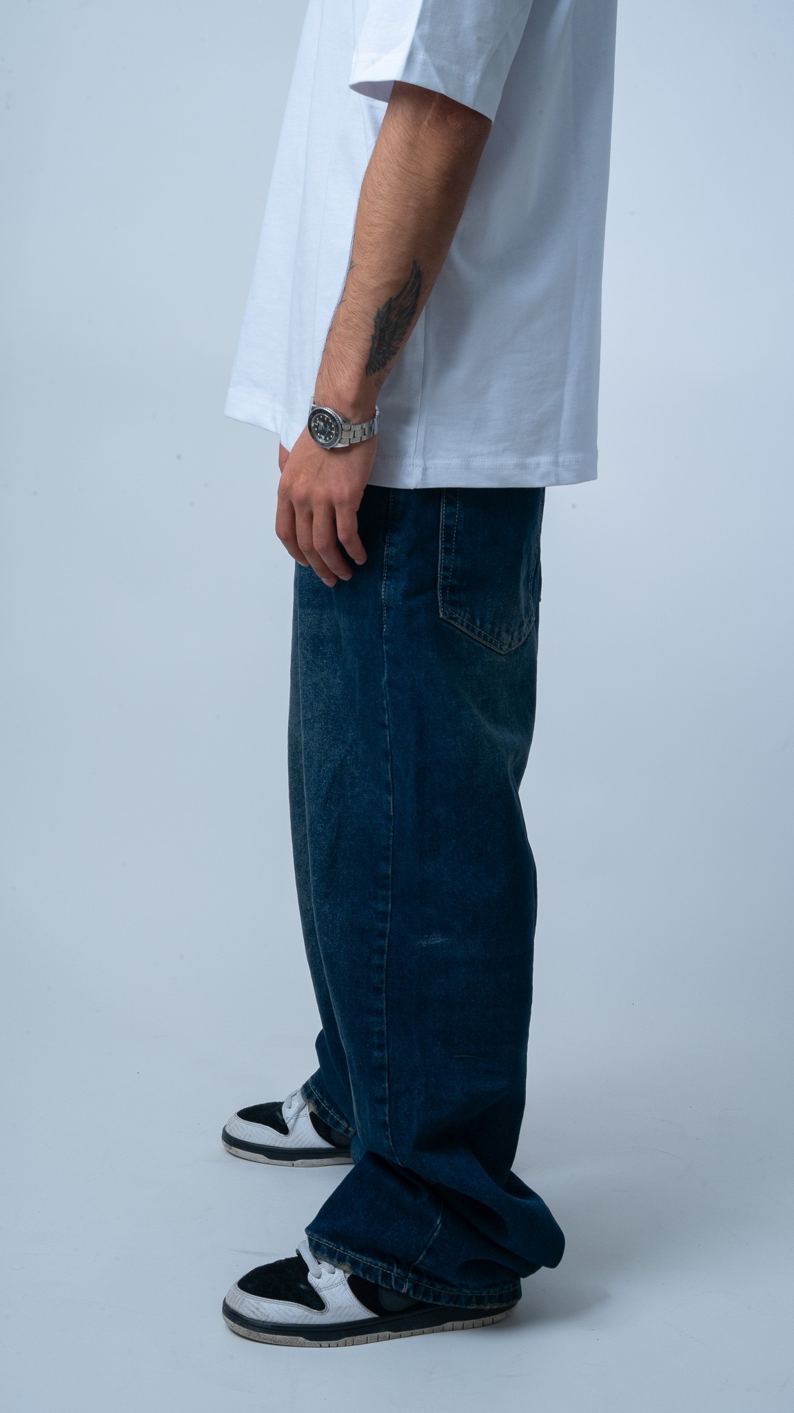 Basic Koyu Mavi Baggy Jean 