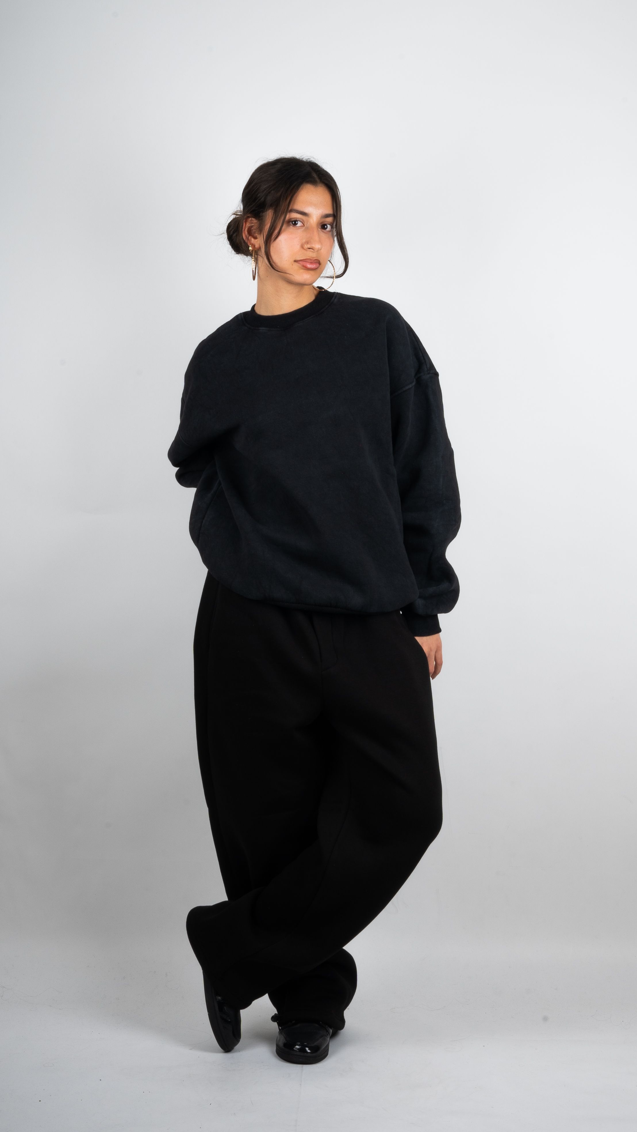 Basic Yıkamalı Oversize Sweatshirt 