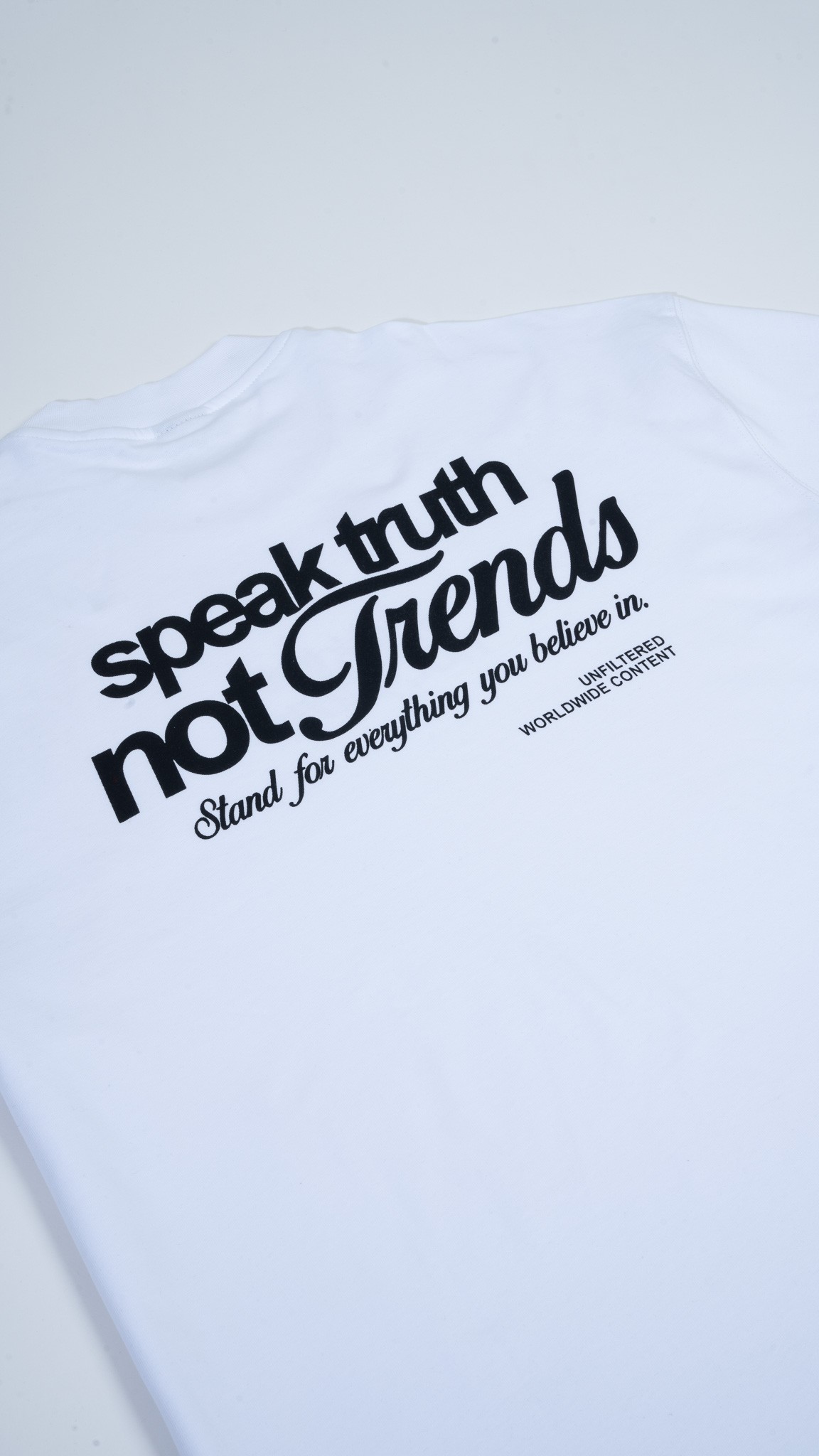 Speak Truth Not Trends Baskılı Beyaz Oversize T-Shirt