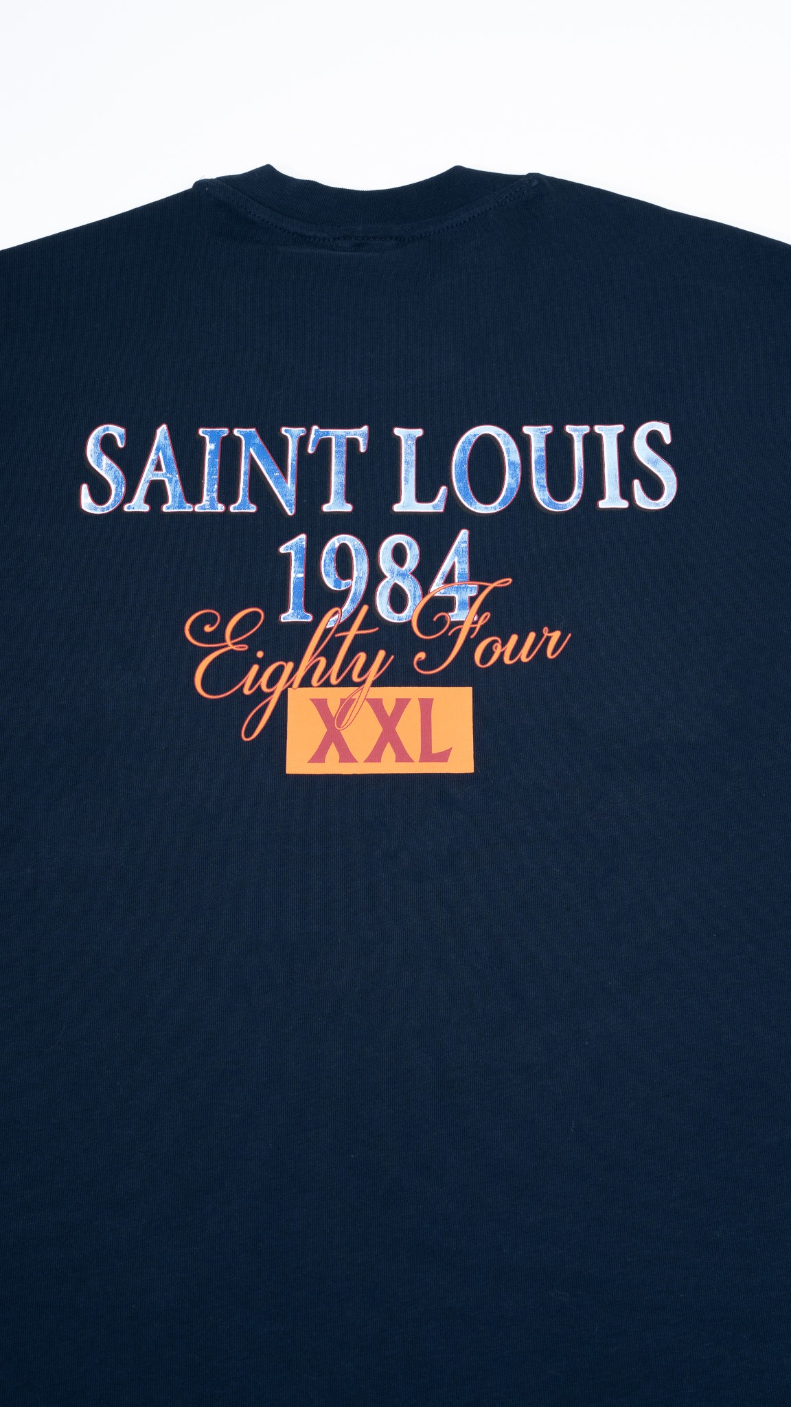 SAINT LOUIS Baskılı Lacivert Oversize T-Shirt