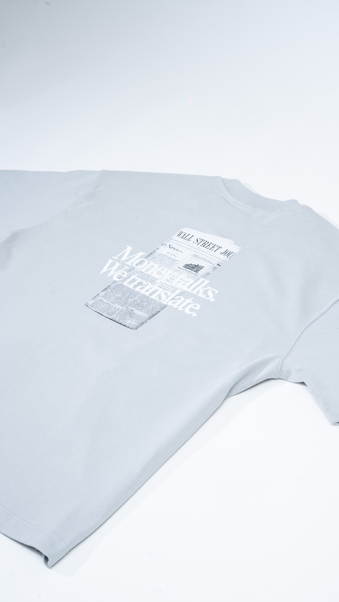 MONEY TALKS Baskılı Gri Oversize T-Shirt