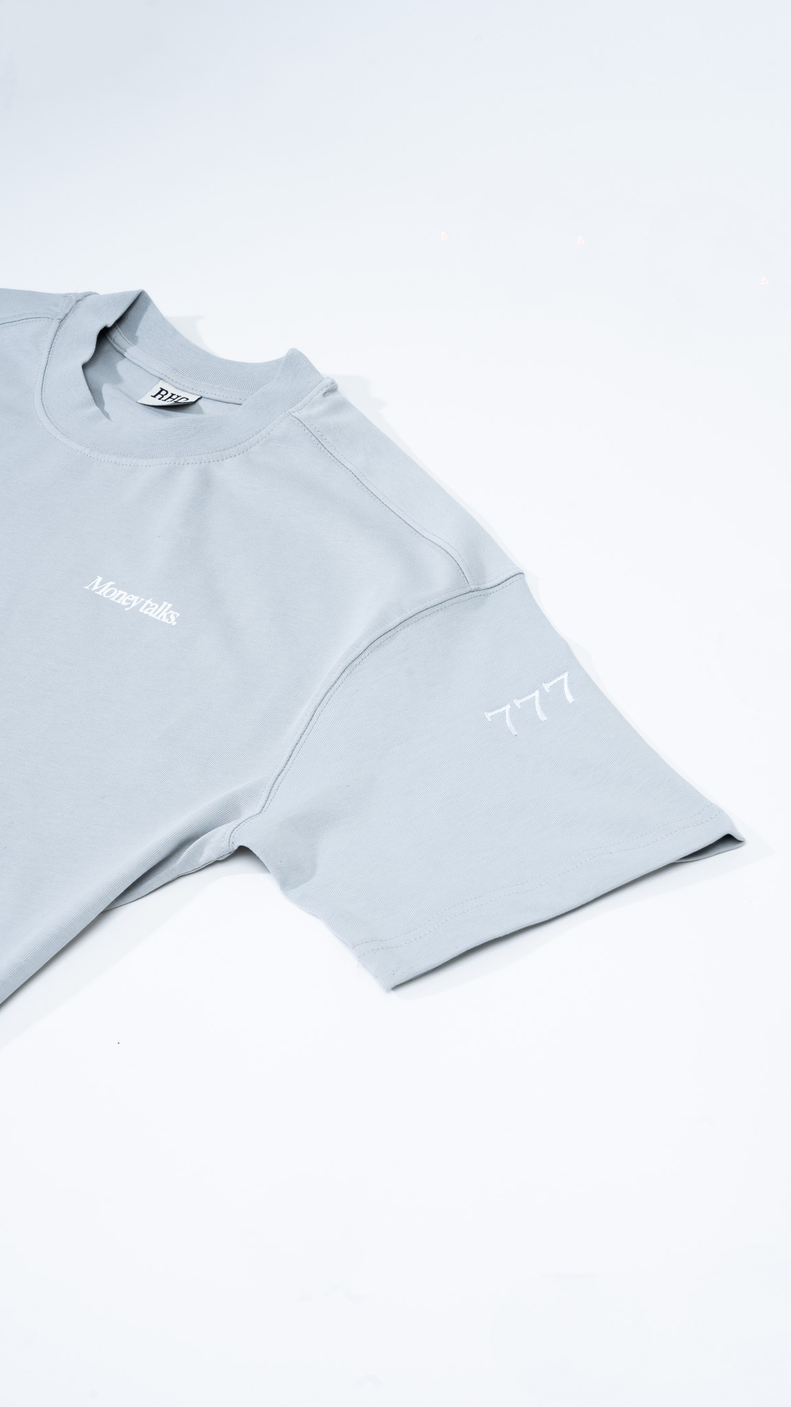 MONEY TALKS Baskılı Gri Oversize T-Shirt