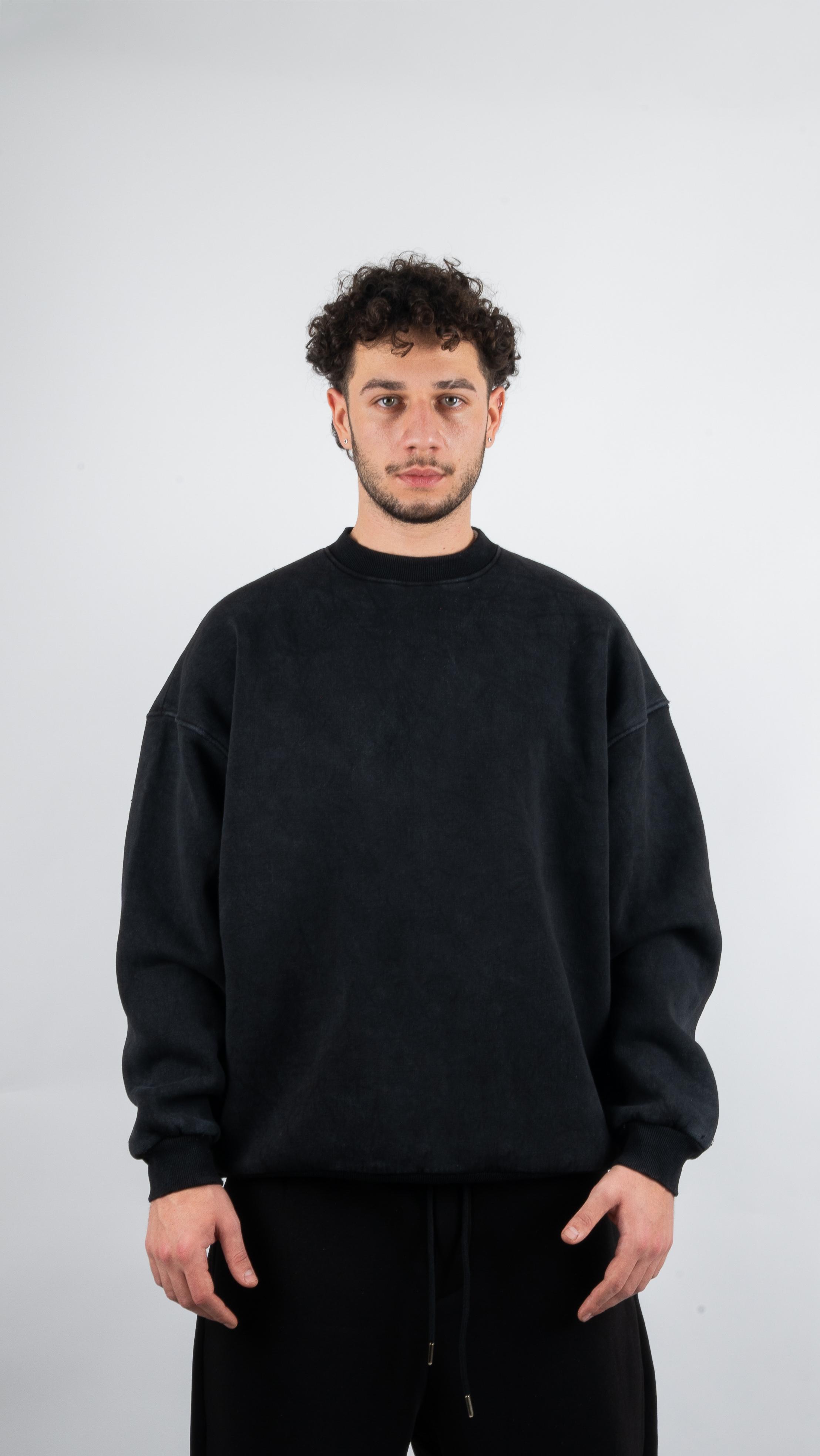 Basic Yıkamalı Oversize Sweatshirt 