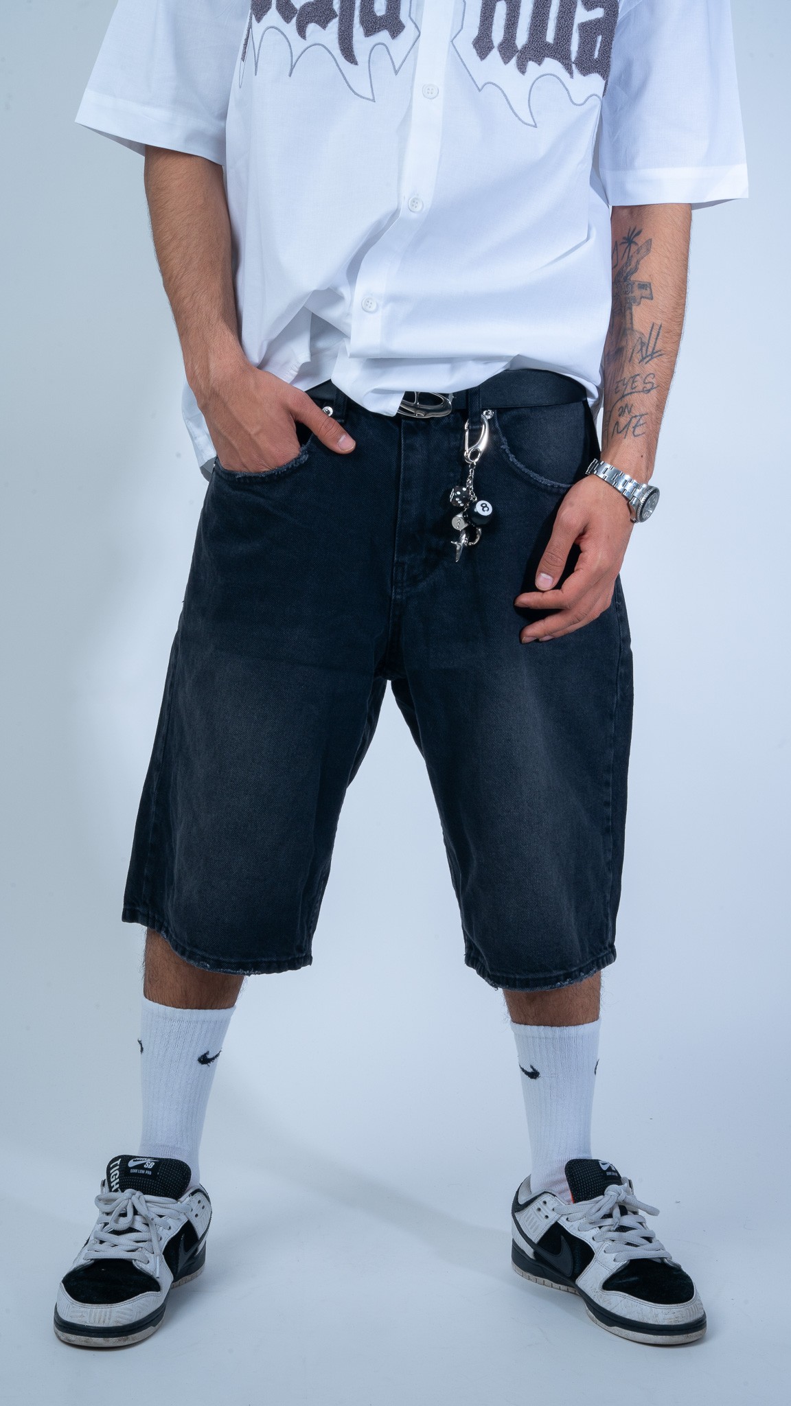 Siyah Baggy Skate Şort