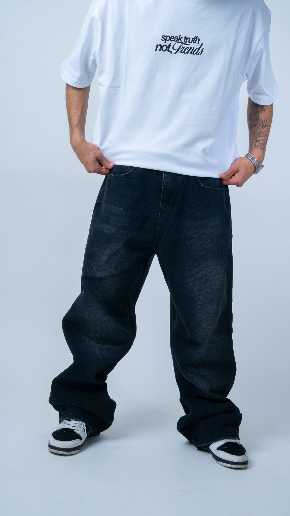 Basic Siyah Baggy Jean