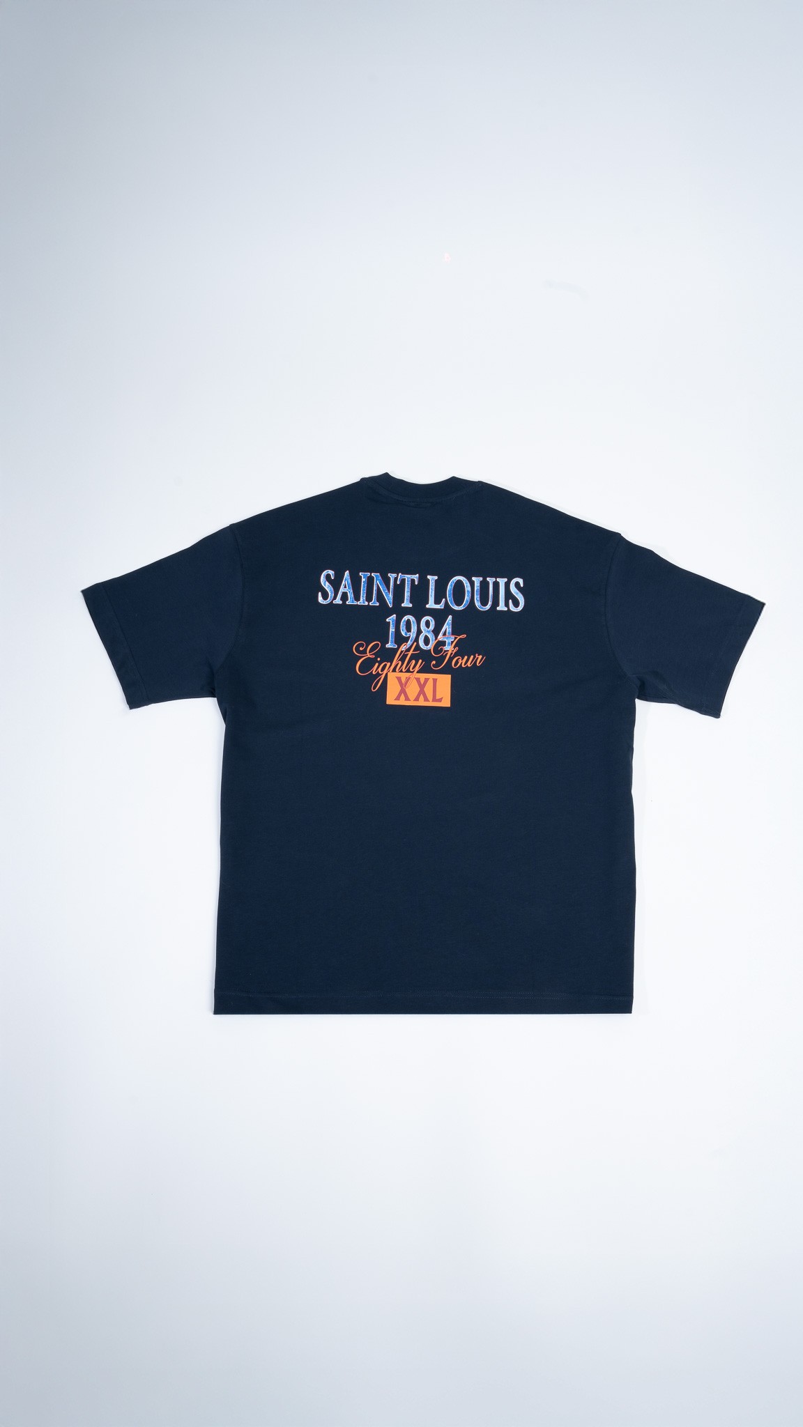 SAINT LOUIS Baskılı Lacivert Oversize T-Shirt