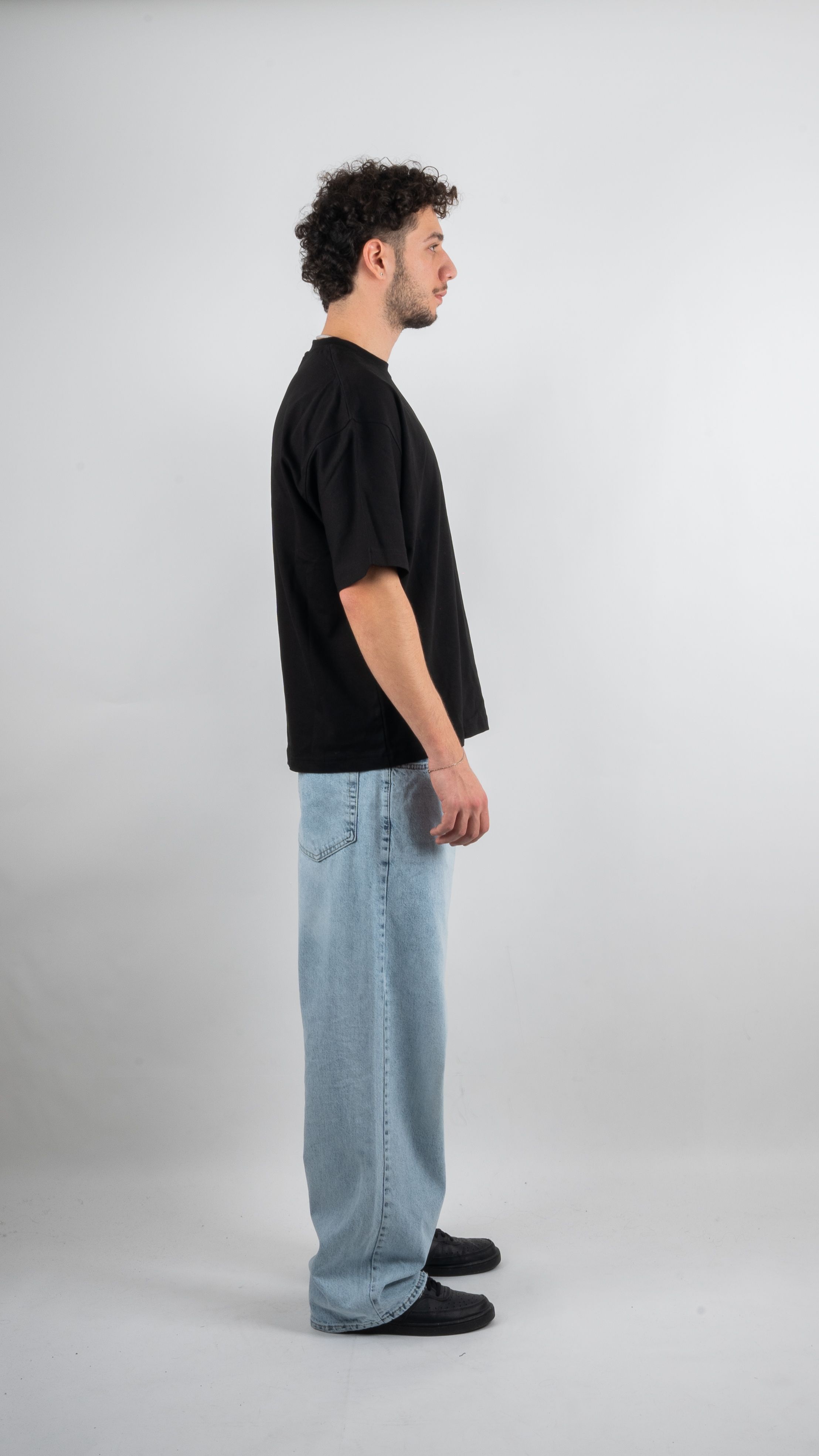 Basic Siyah Oversize T-Shirt 