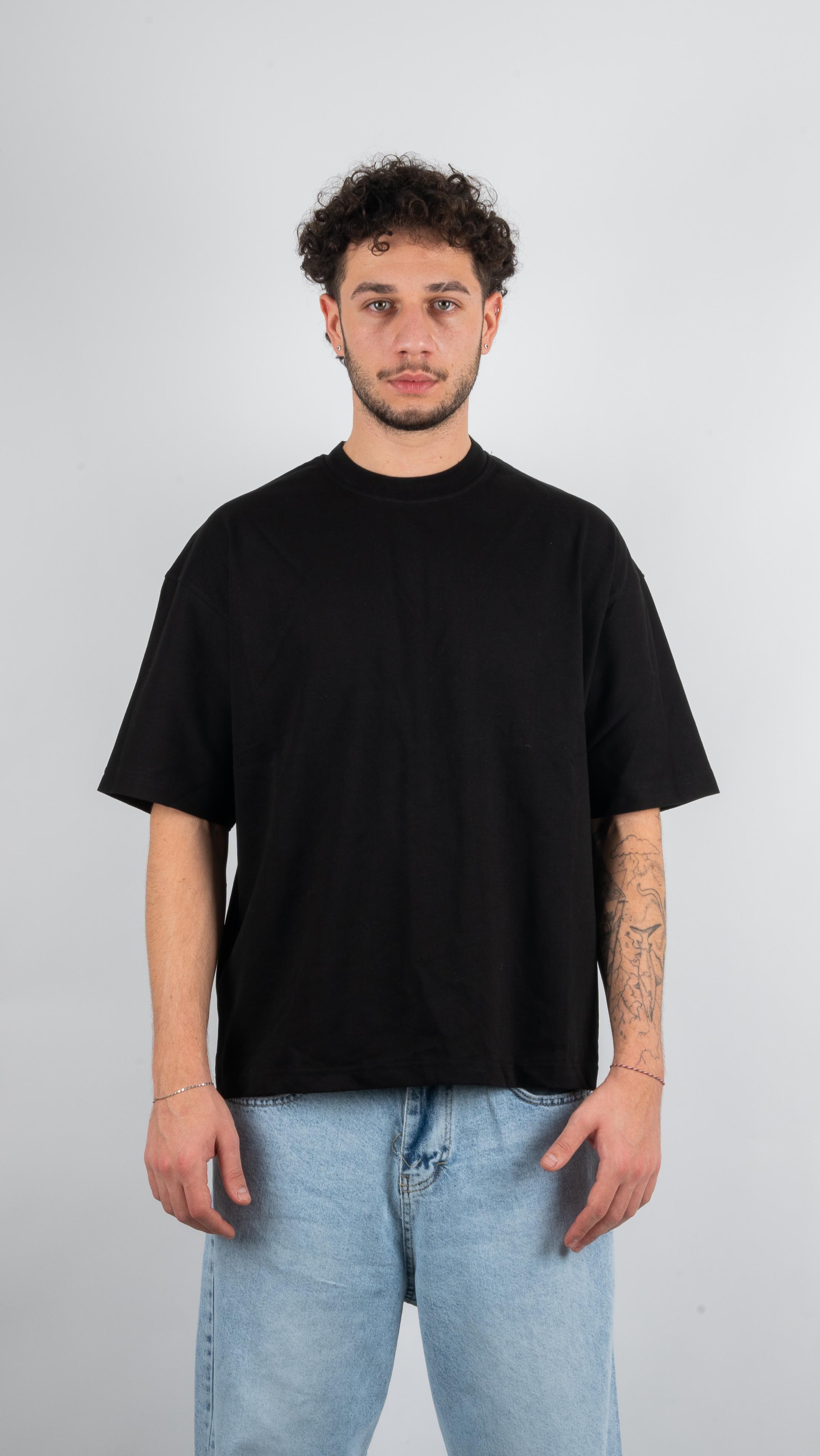 Basic Siyah Oversize T-Shirt 