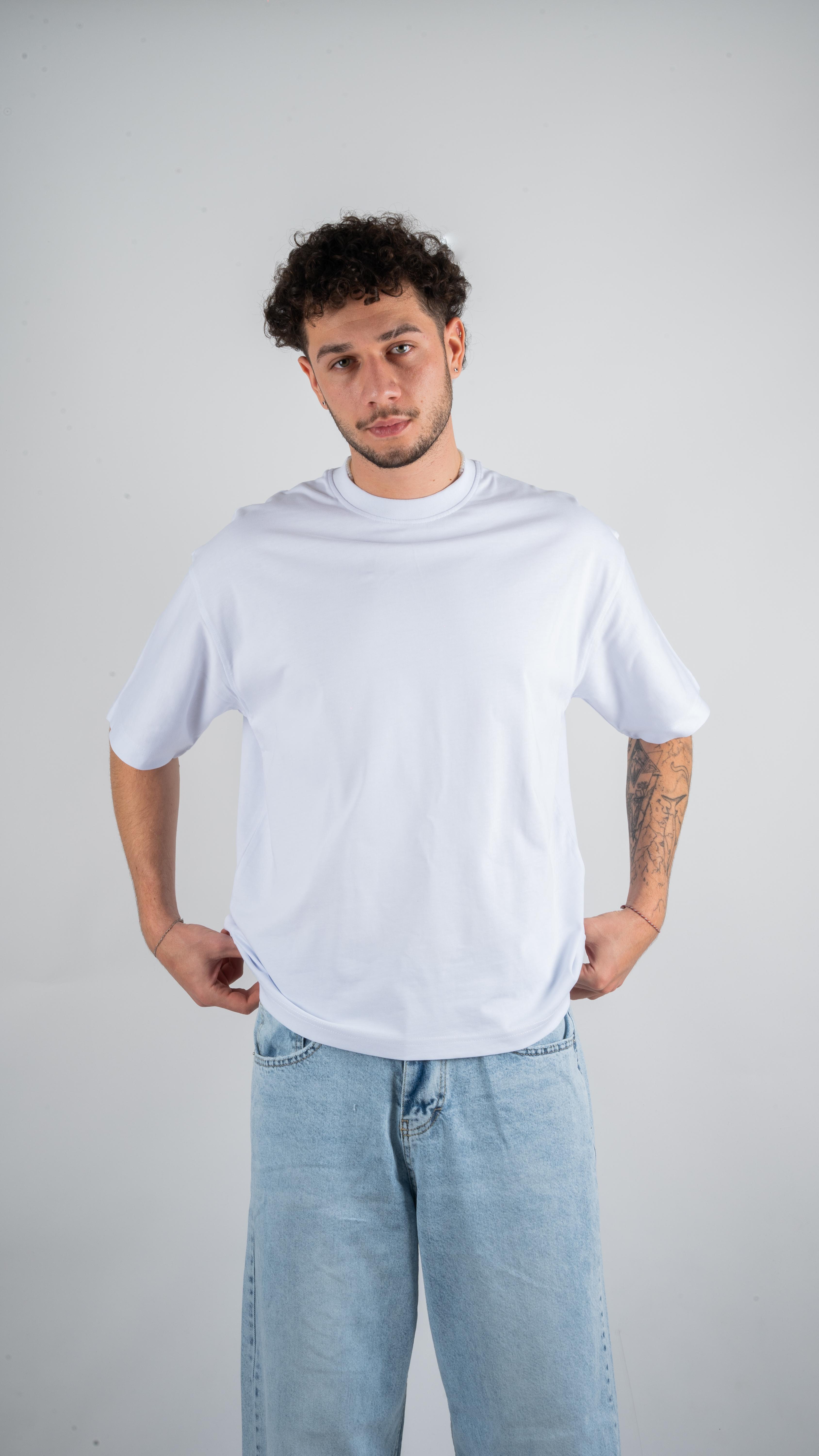 Basic Beyaz Oversize T-Shirt 