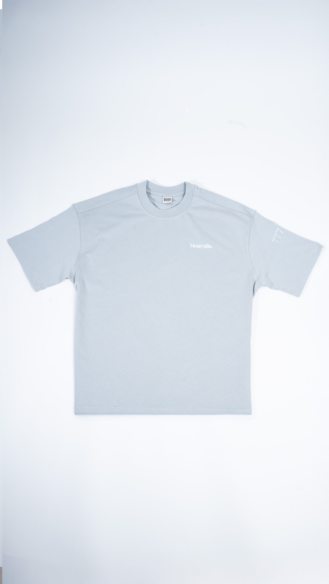 MONEY TALKS Baskılı Gri Oversize T-Shirt
