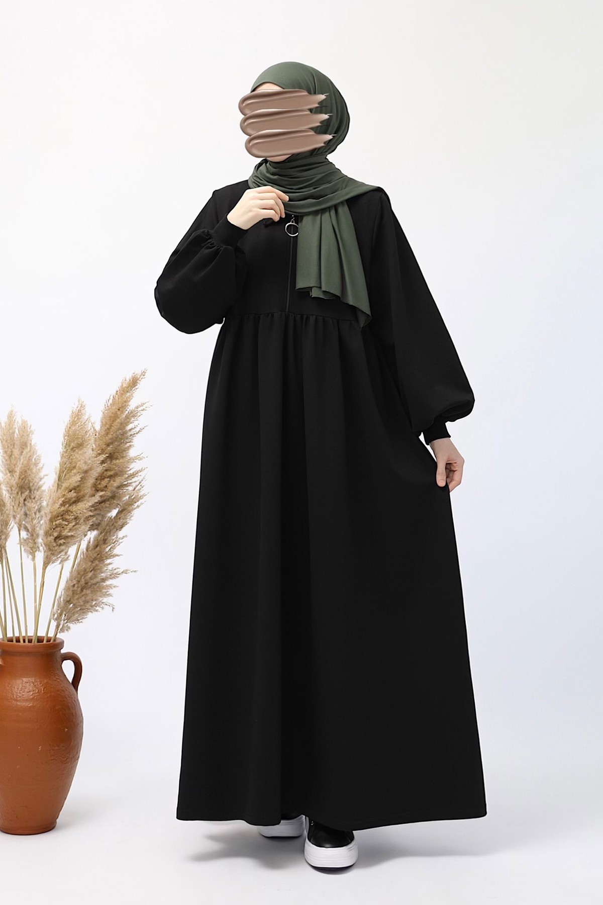 Hijab Sweat Elbise - Siyah
