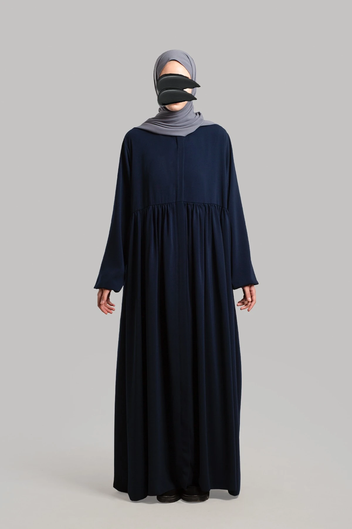 Ahsen Fermuarlı Robalı Ferace - Lacivert