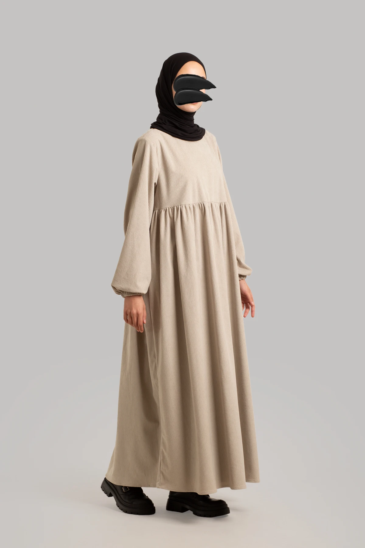 Velvet Dress Beige | Women's Clothing | Lemaye