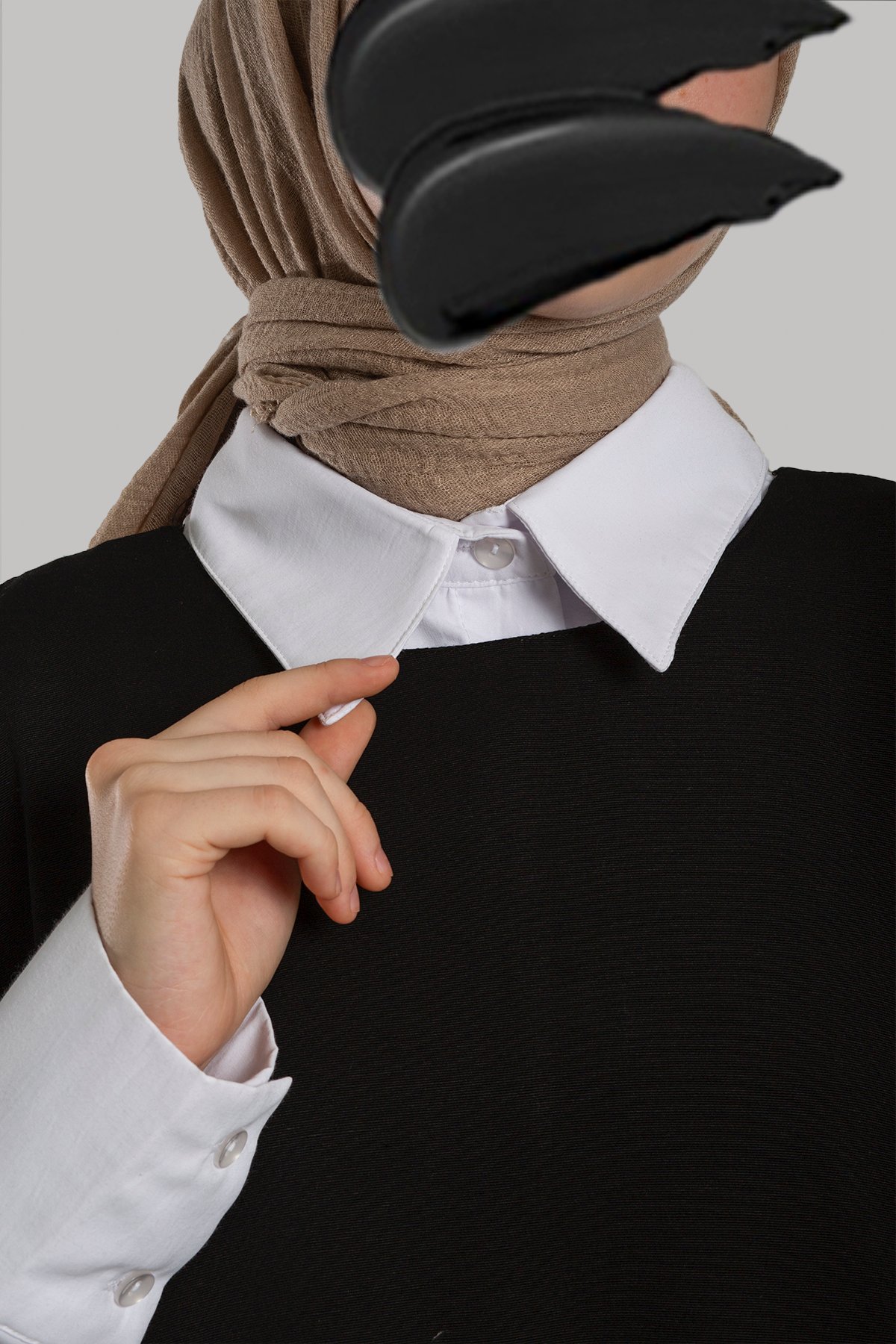 Keten Pile Detaylı Jile Elbise