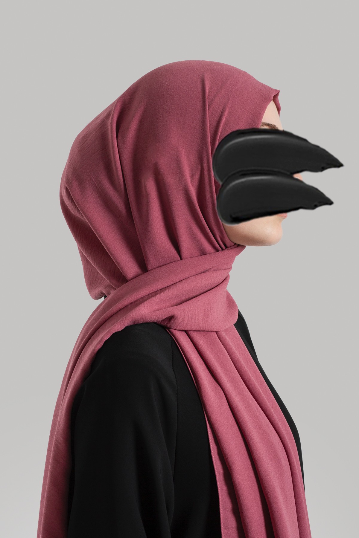 Cazz Krep Büyük Boy Şal - Koyu Pembe