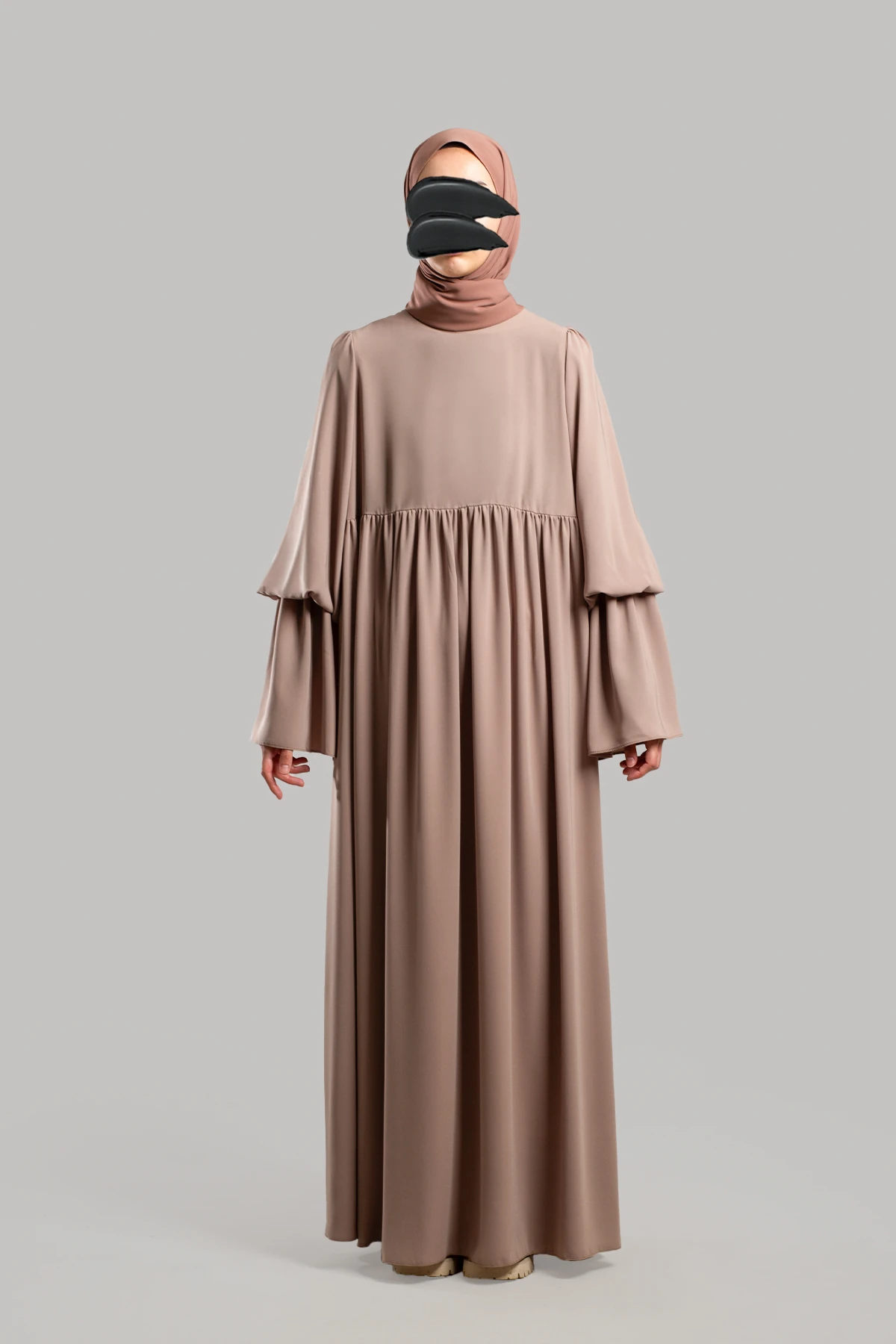 Robalı Büzgülü Kol Elbise