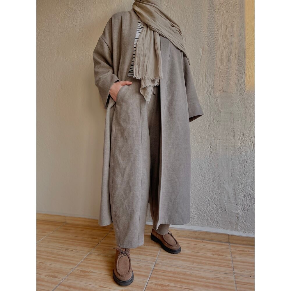 Tozlu Kahve Kaşe Kimono