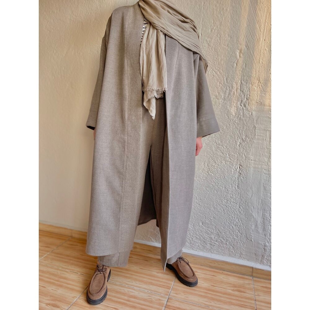 Tozlu Kahve Kaşe Kimono