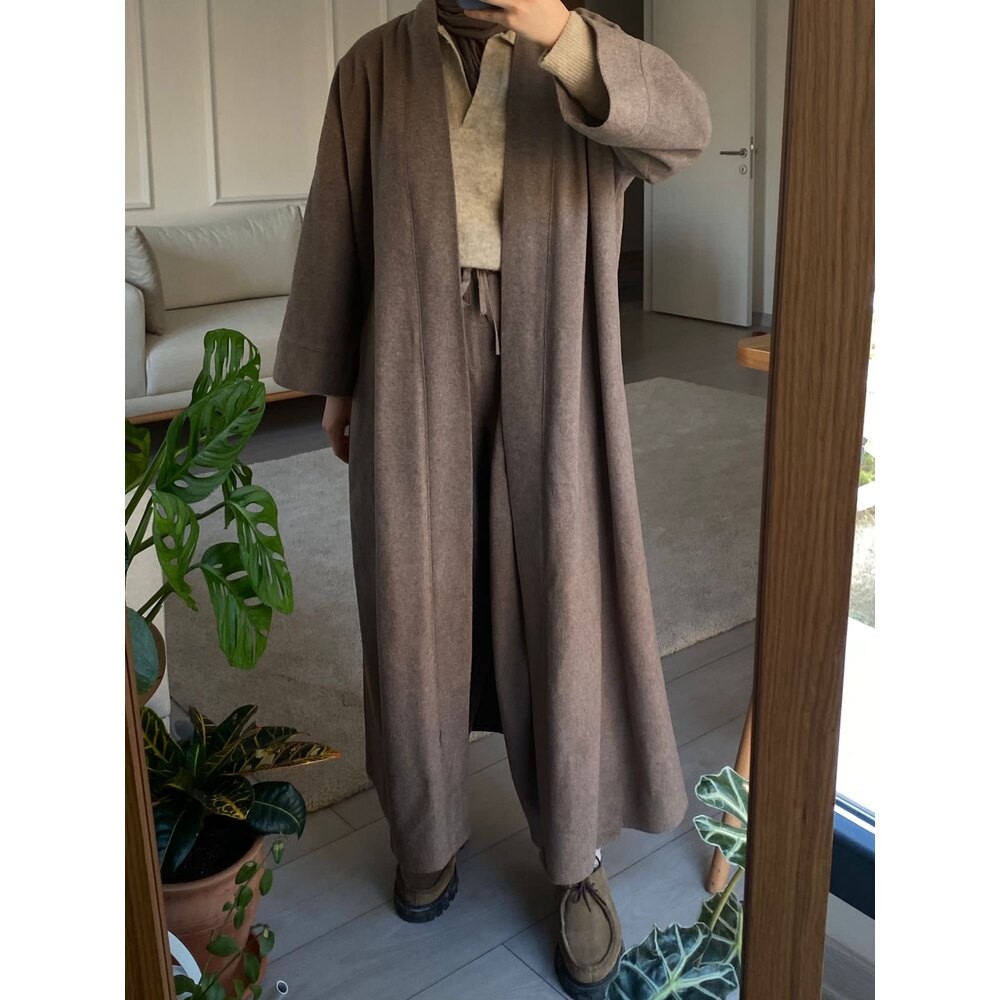 Tozlu Kahve Kaşe Kimono