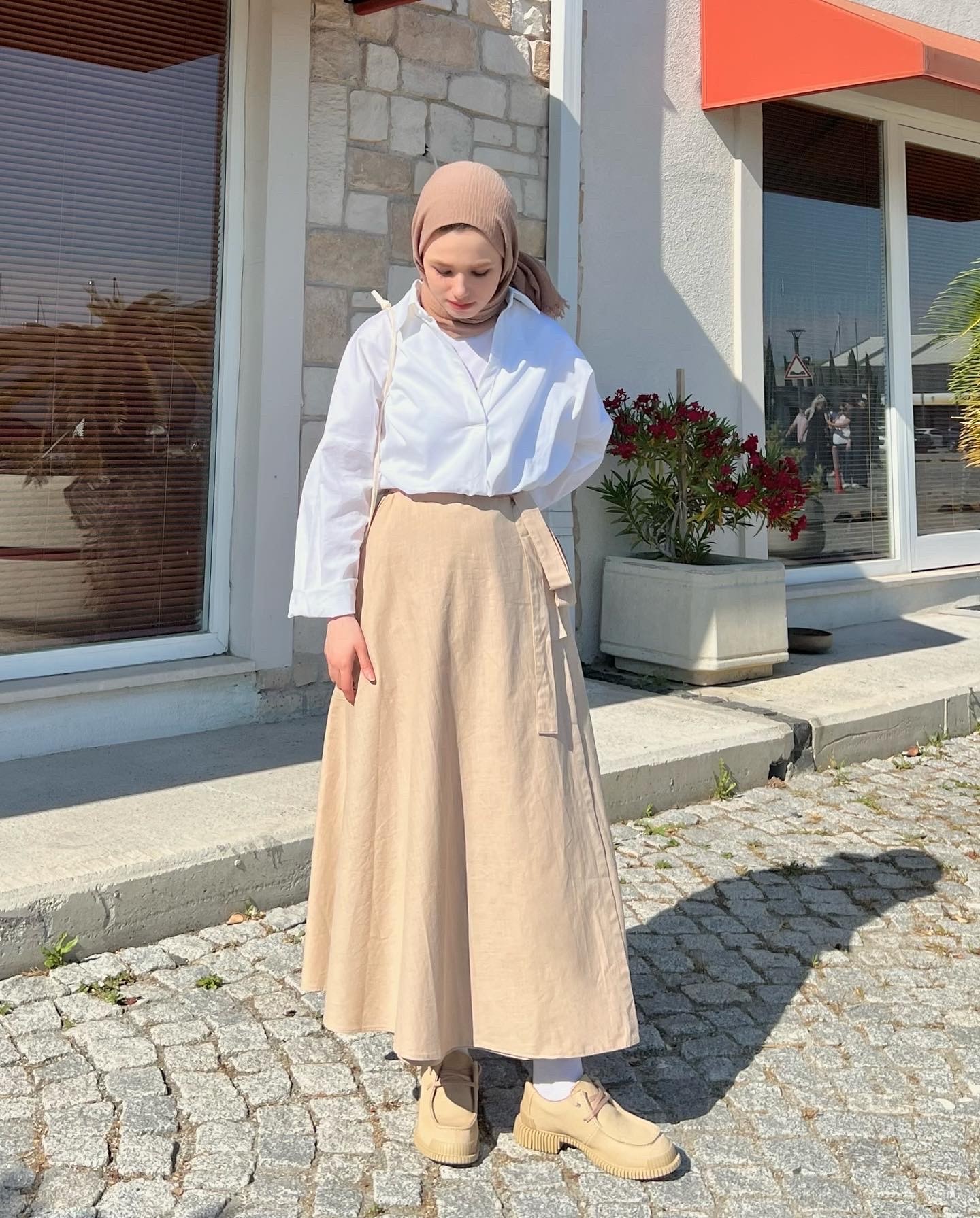 Bej Keten Anvelop Etek