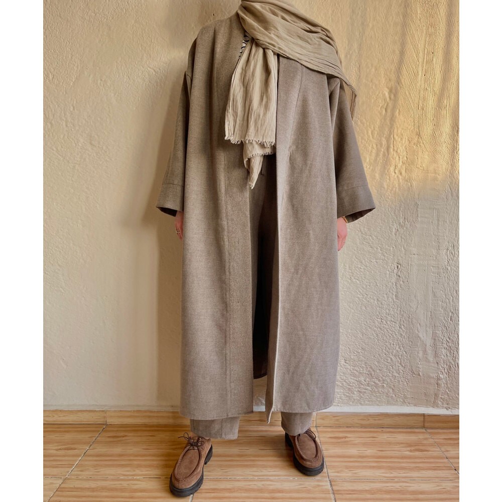 Tozlu Kahve Kaşe Kimono