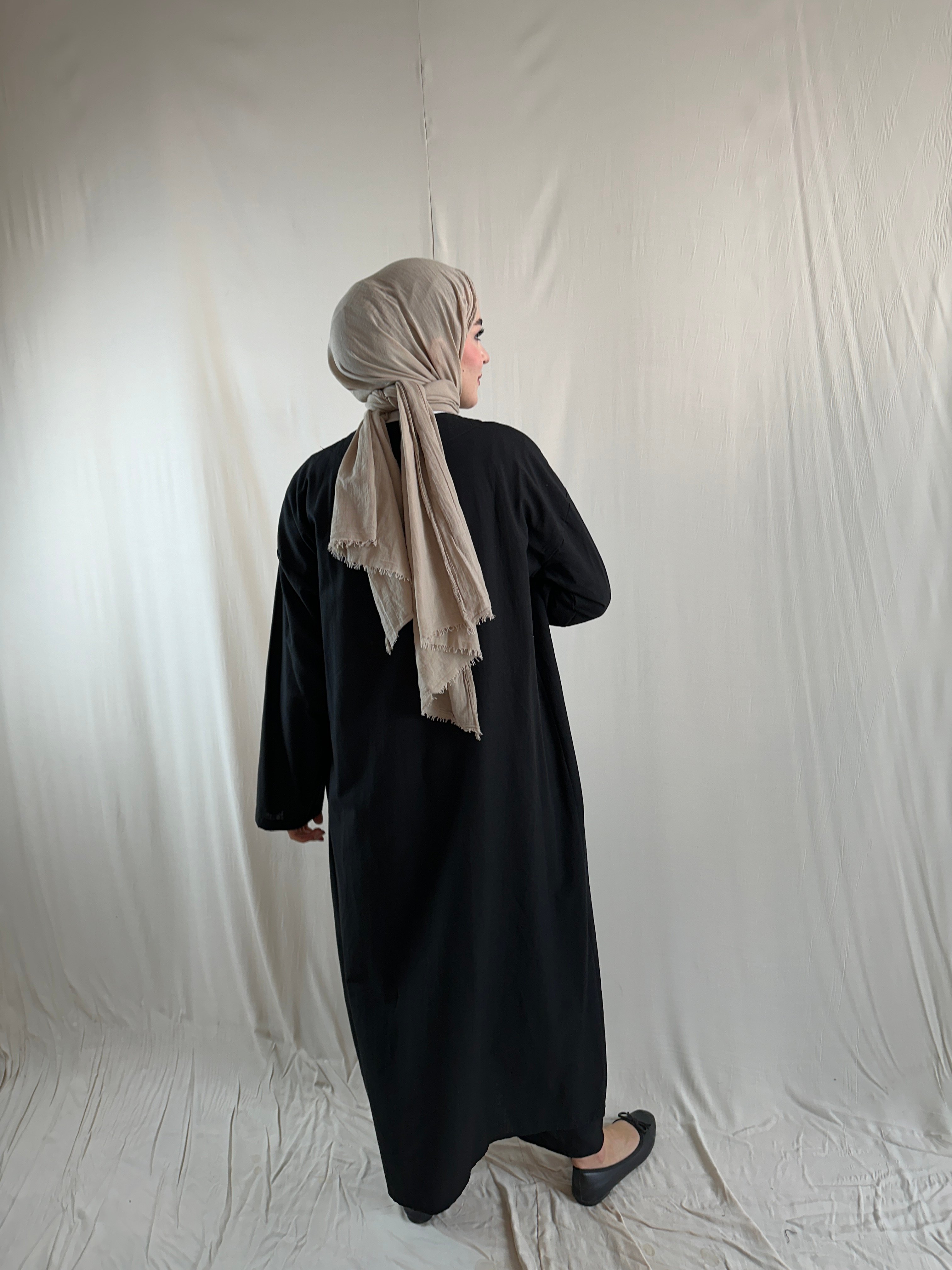 Siyah Keten Kaftan